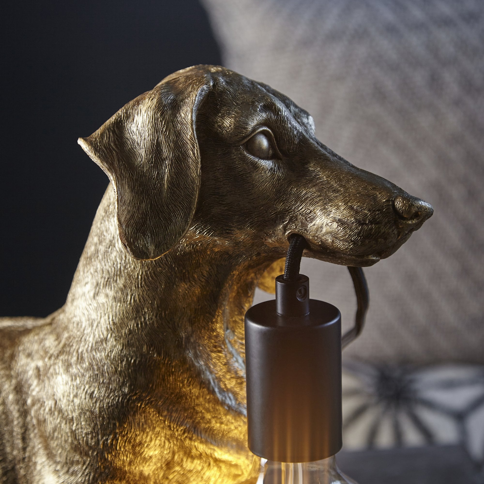 Endon Slinky The Dachshund Table Lamp - Vintage Gold