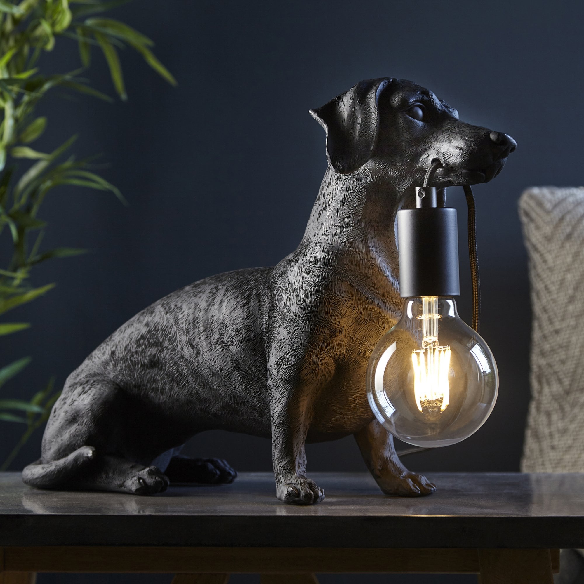 Endon Slinky The Dachshund Table Lamp - Matt Black