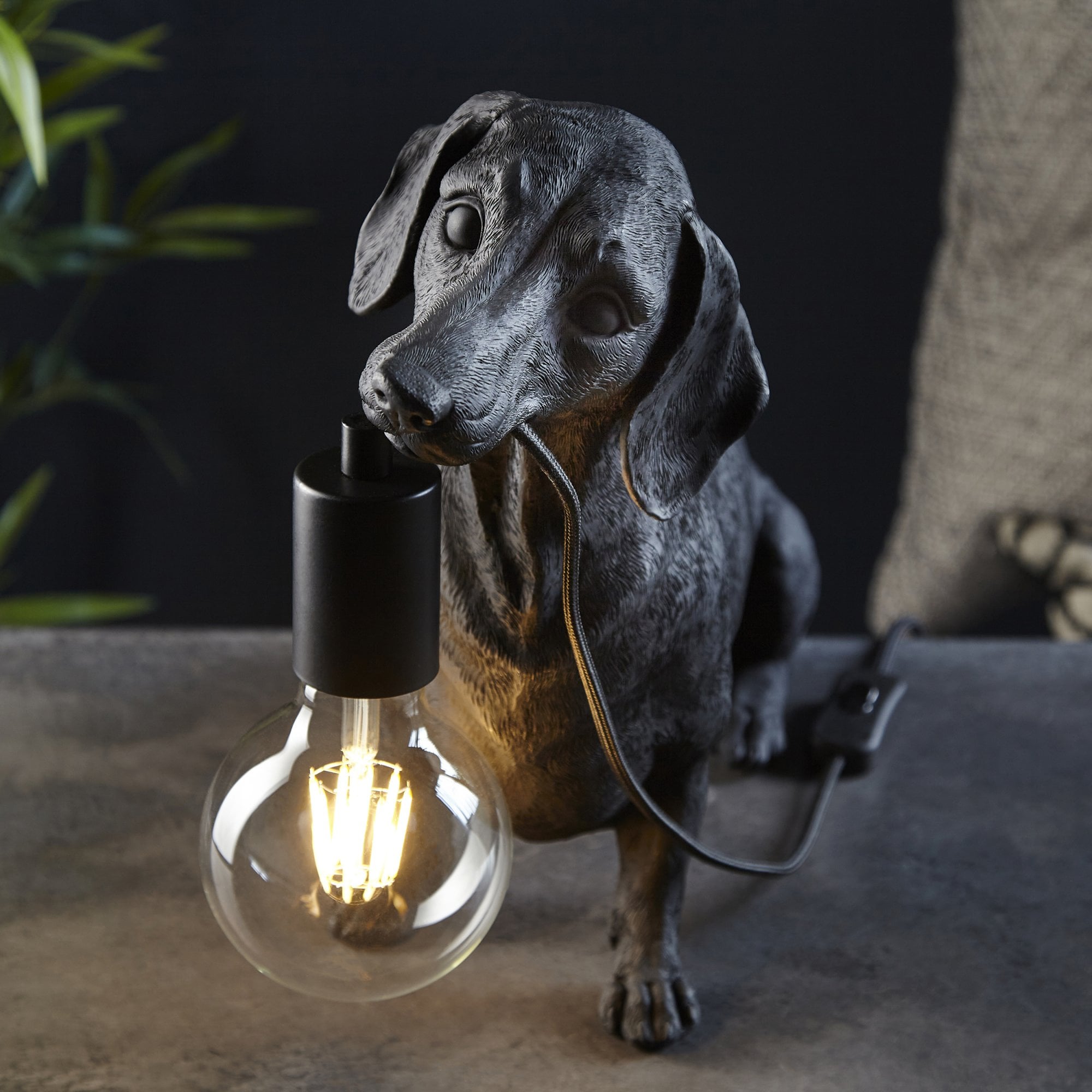 Endon Slinky The Dachshund Table Lamp - Matt Black