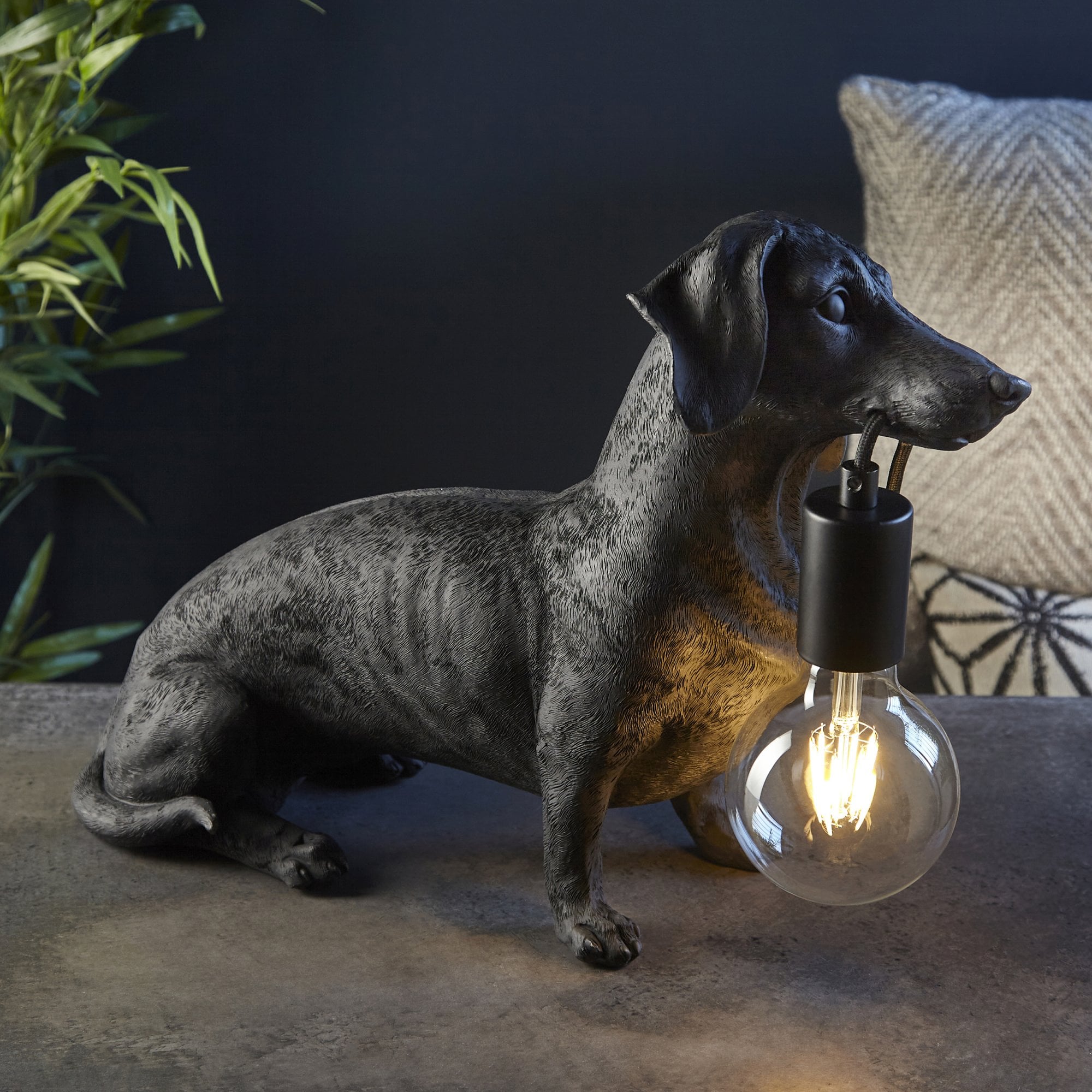 Endon Slinky The Dachshund Table Lamp - Matt Black