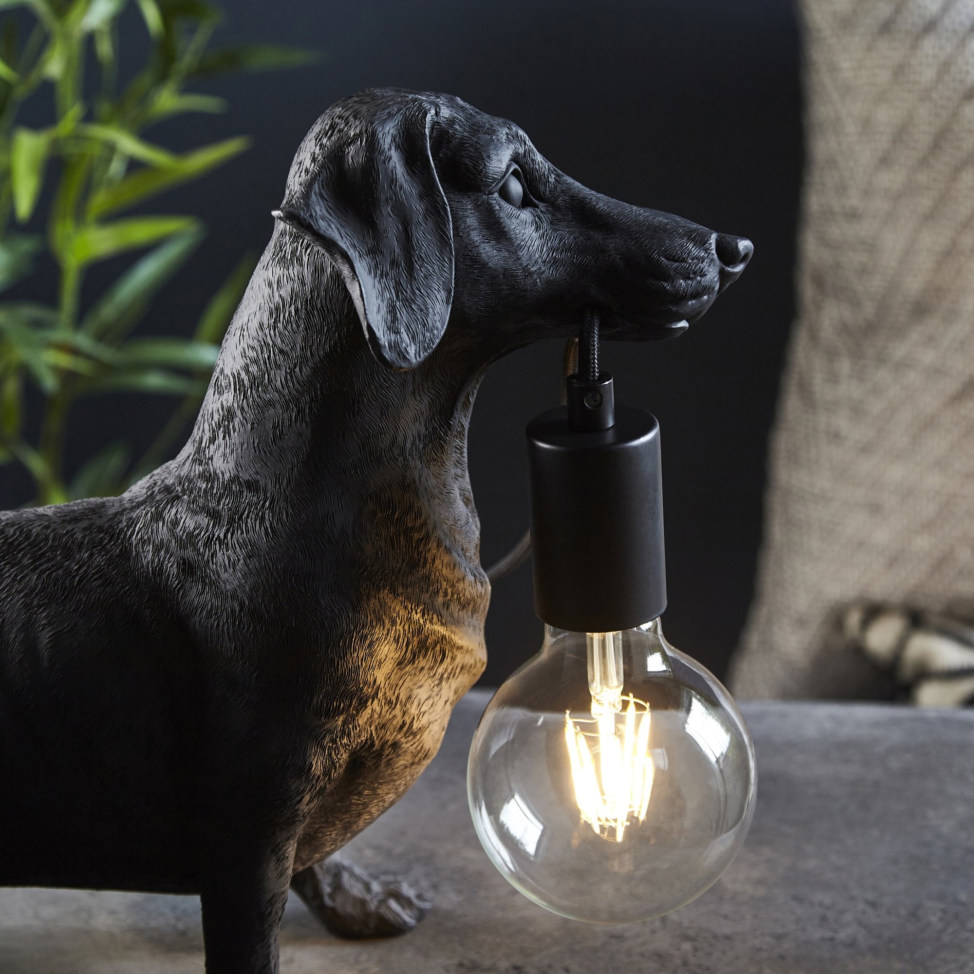 Endon Slinky The Dachshund Table Lamp - Matt Black