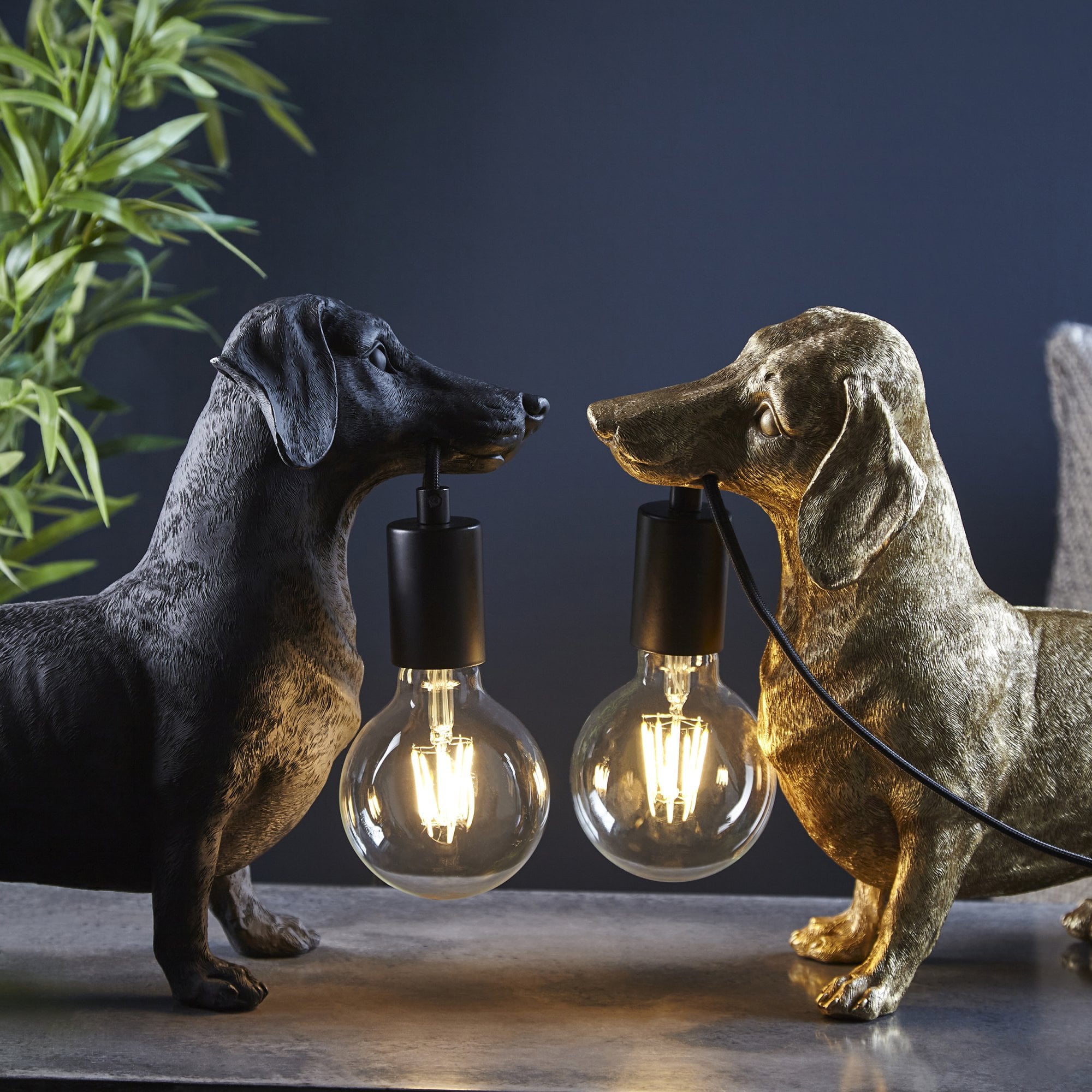 Endon Slinky The Dachshund Table Lamp - Matt Black