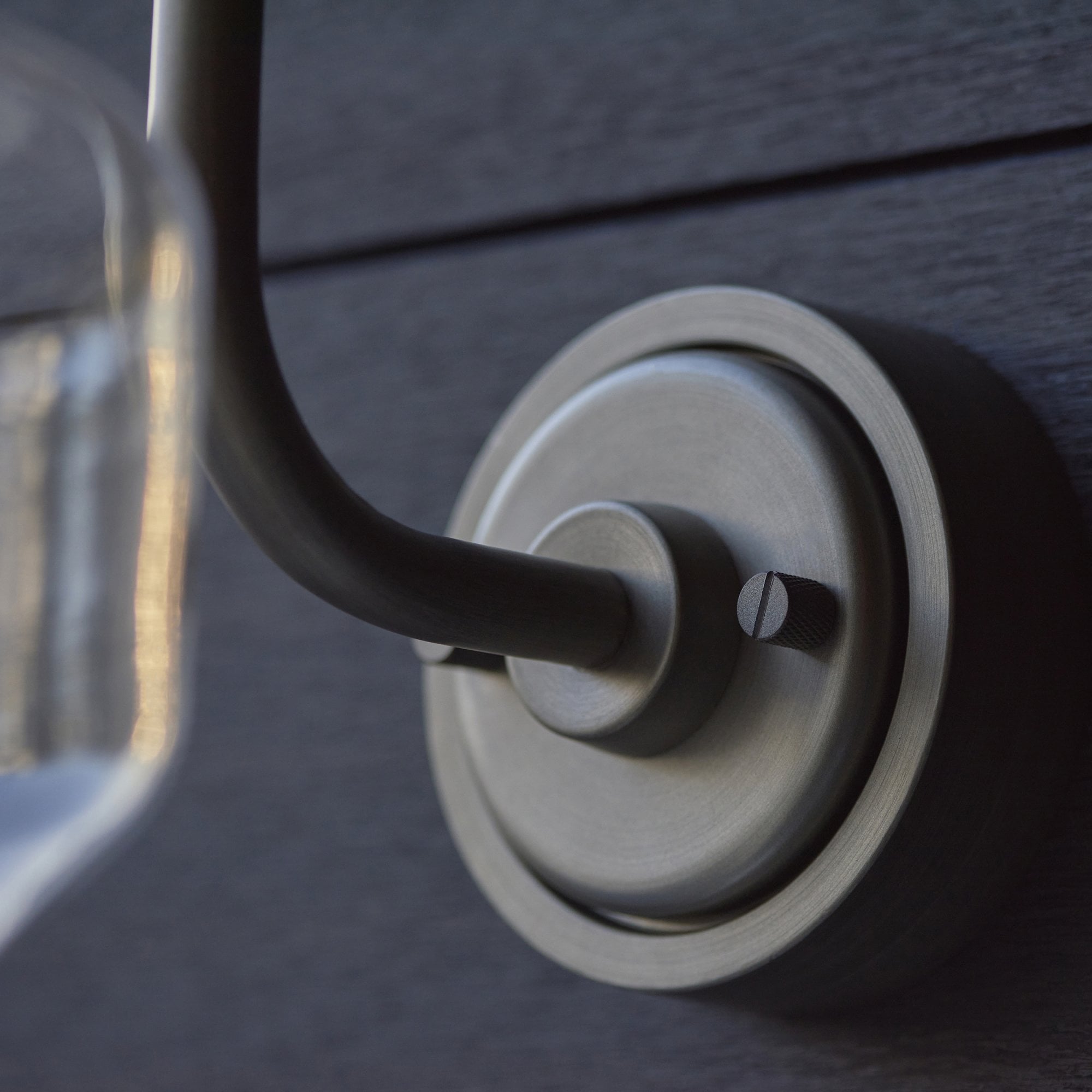 Endon Amble Swan Neck Single Wall Light - Aged Pewter & Clear Glass