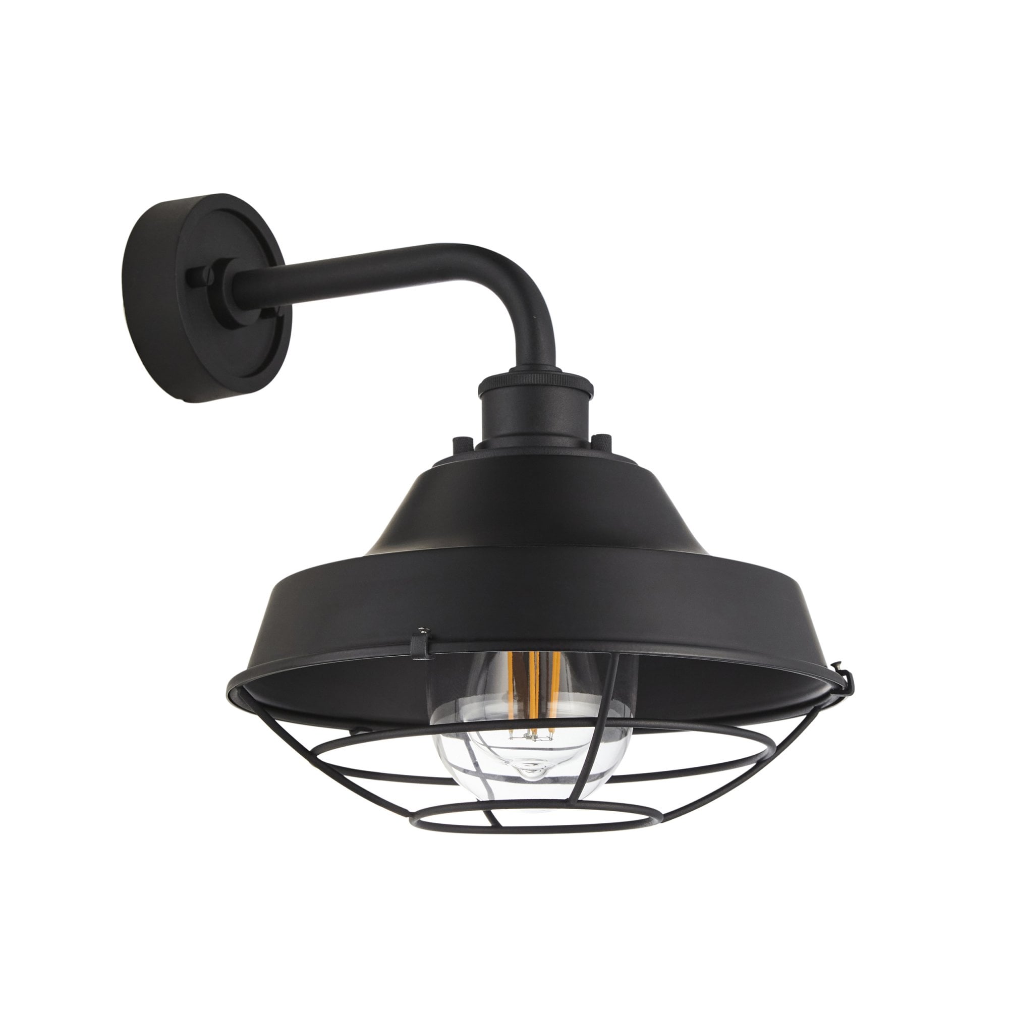Endon Coop Caged Single Wall Light - Textured Black