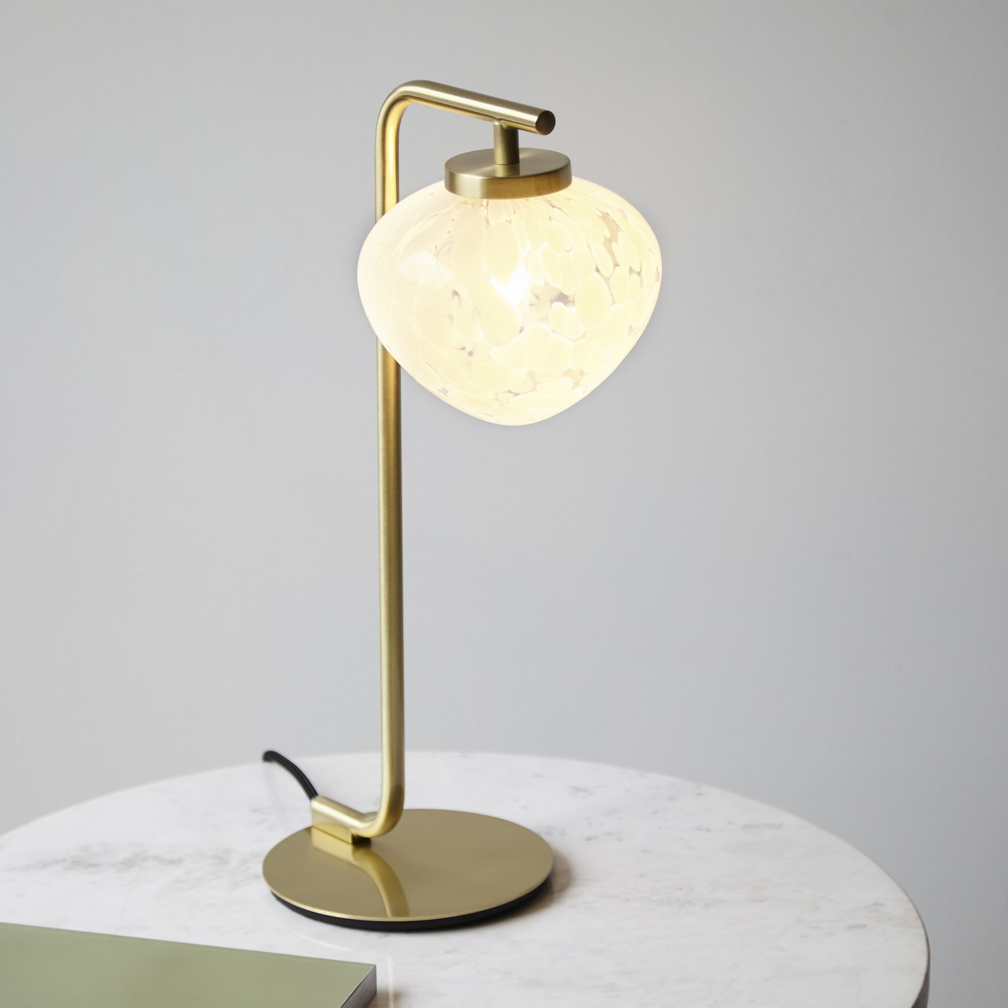 Endon Mali Table Lamp - Confetti Glass & Satin Brass