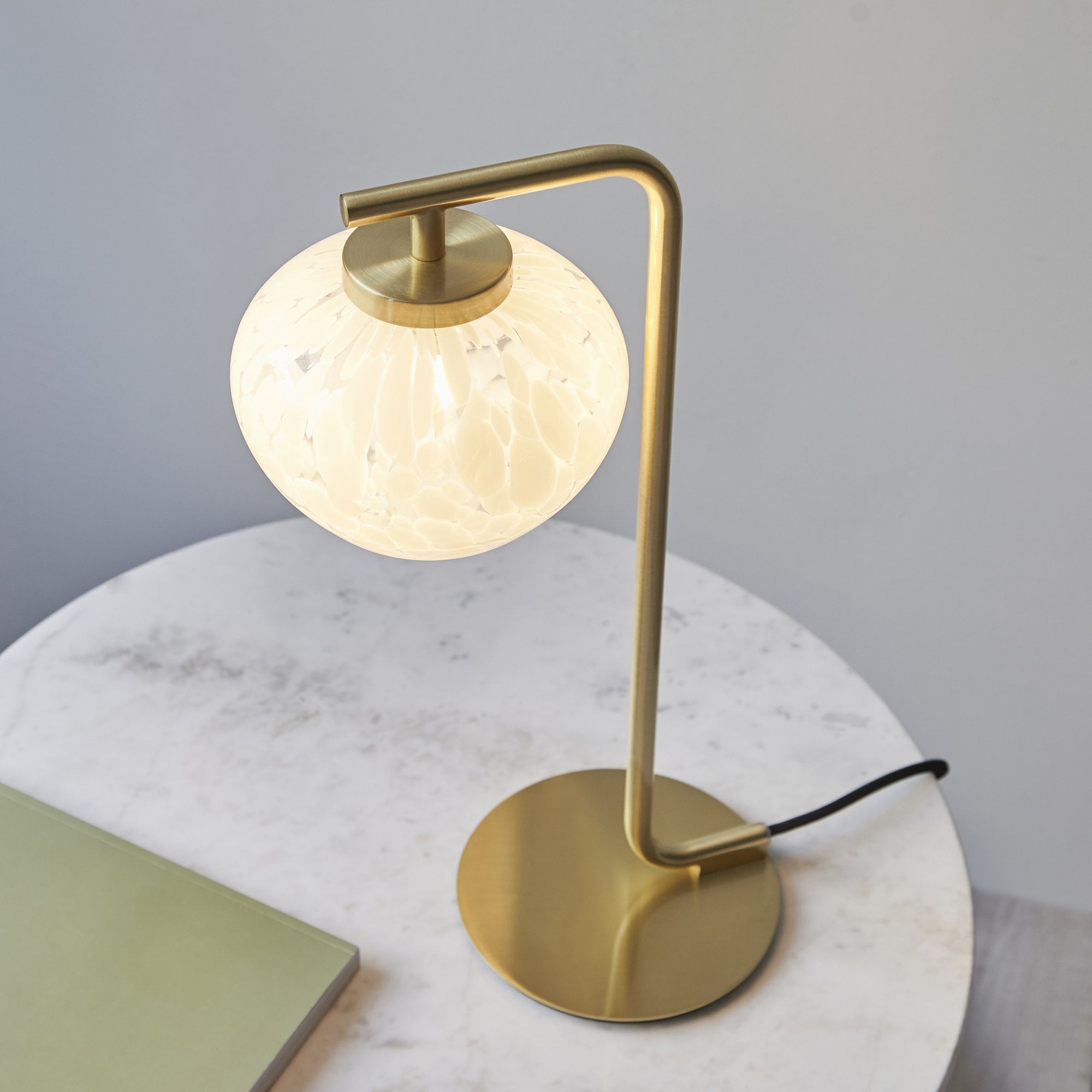 Endon Mali Table Lamp - Confetti Glass & Satin Brass