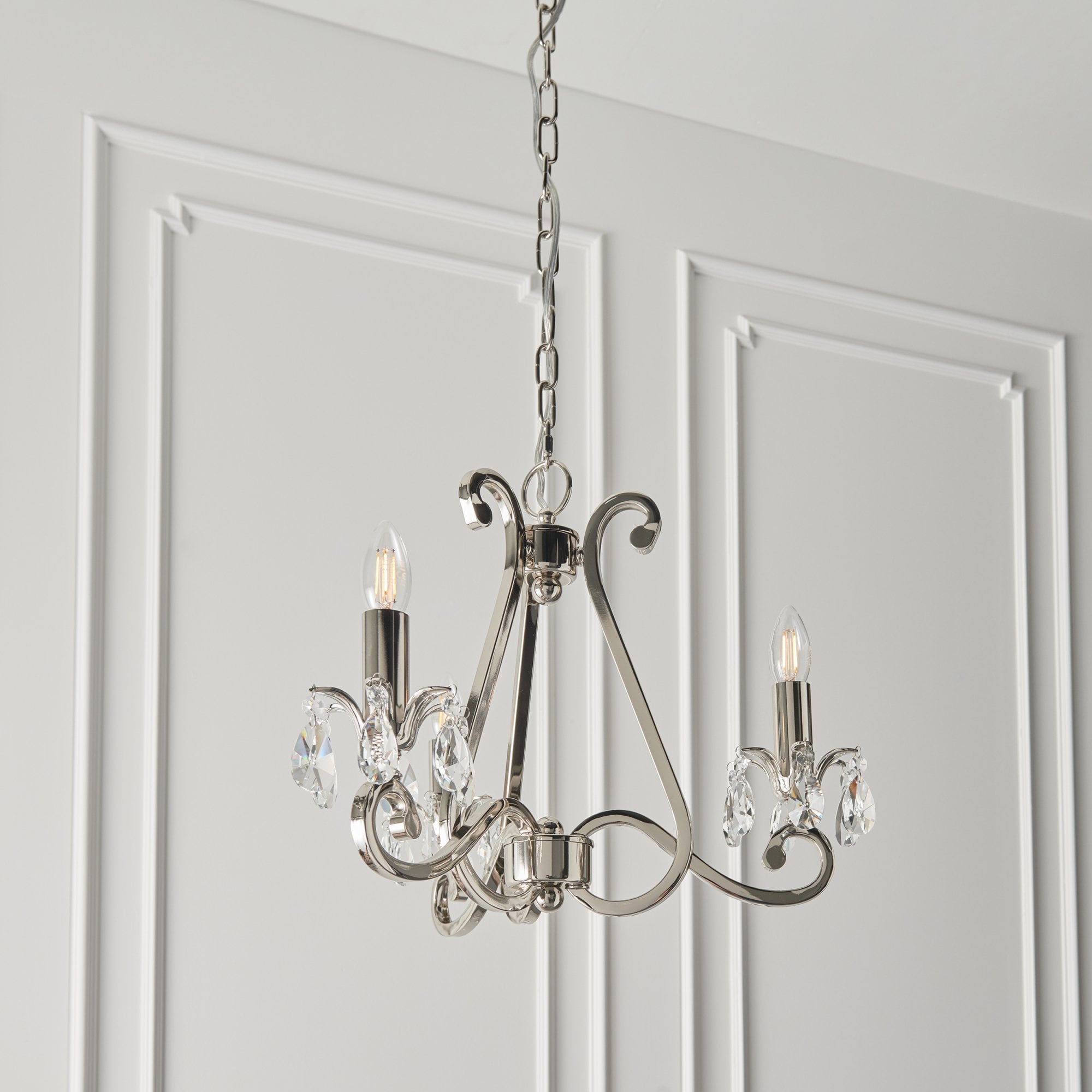 Interiors 1900 Oksana 3 Light Pendant - Nickel