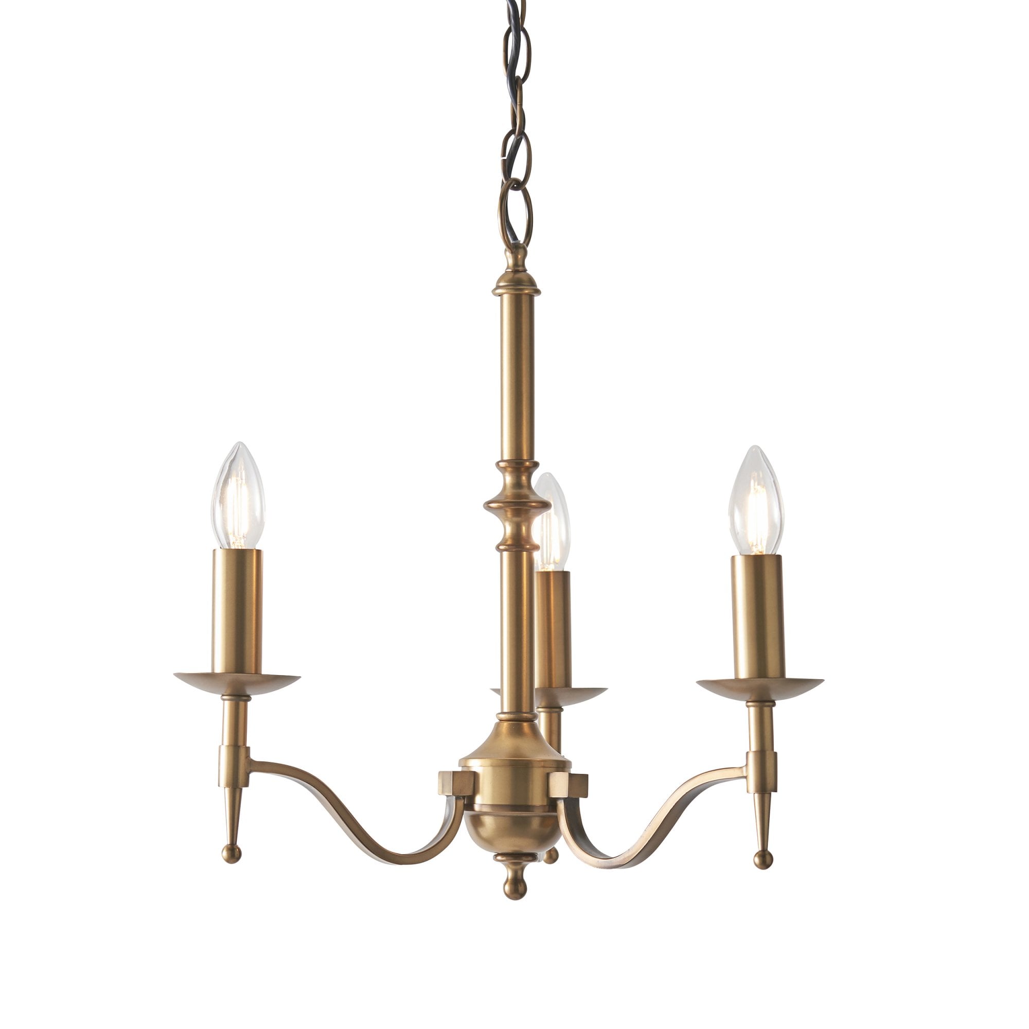 Interiors 1900 Stanford 3 Light Pendant - Antique Brass