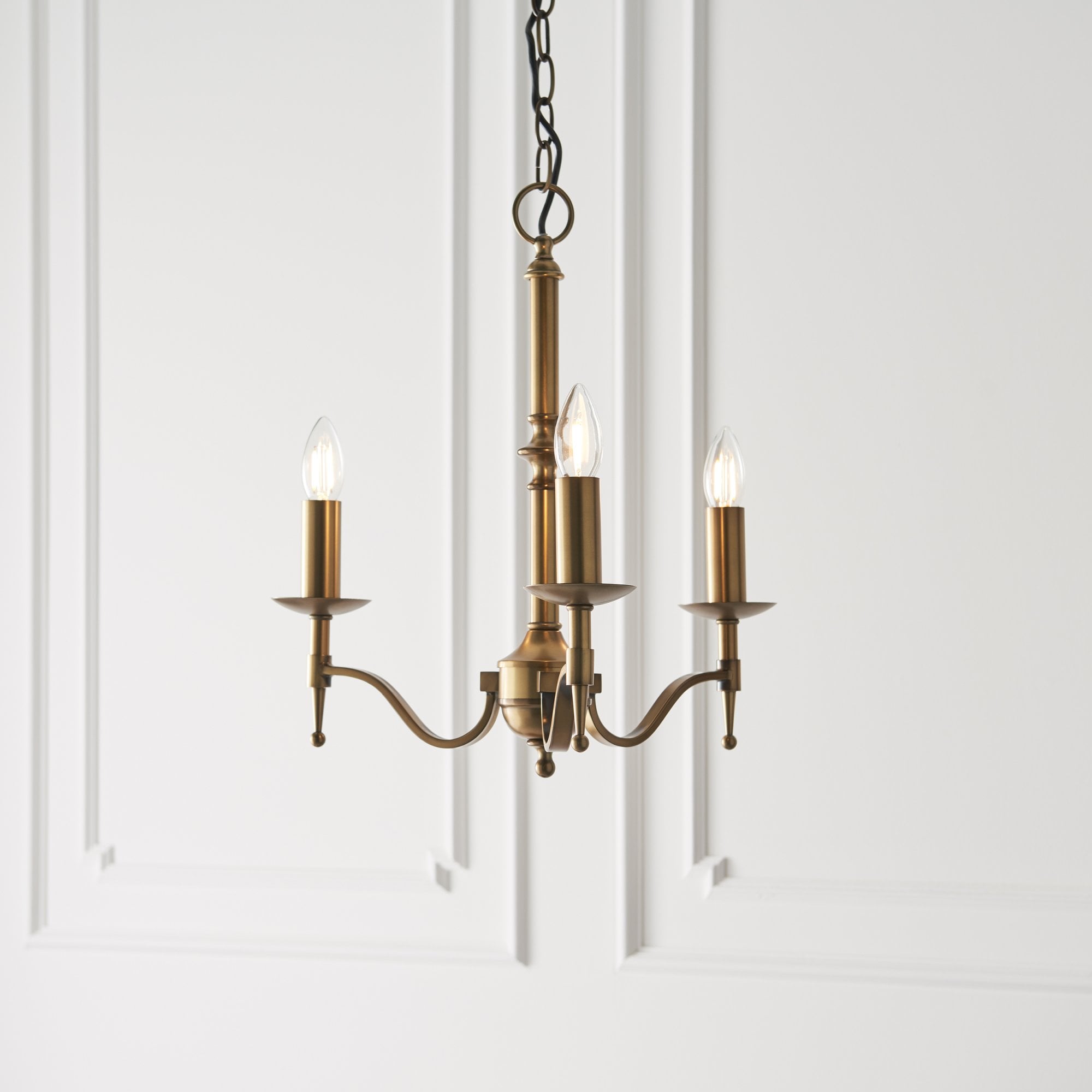 Interiors 1900 Stanford 3 Light Pendant - Antique Brass