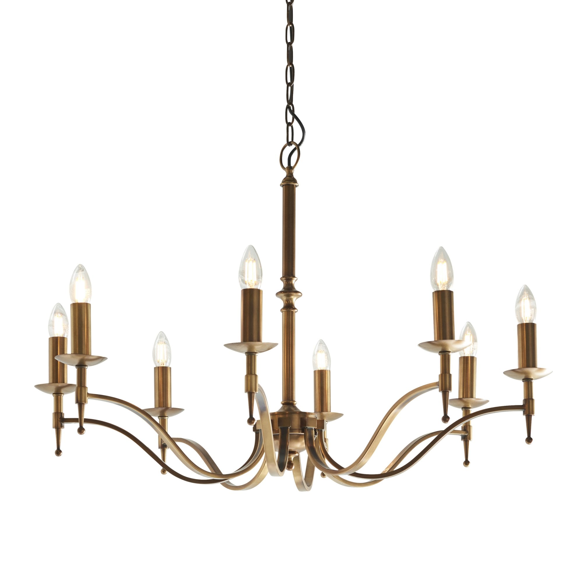 Interiors 1900 Stanford 8 Light Pendant - Antique Brass