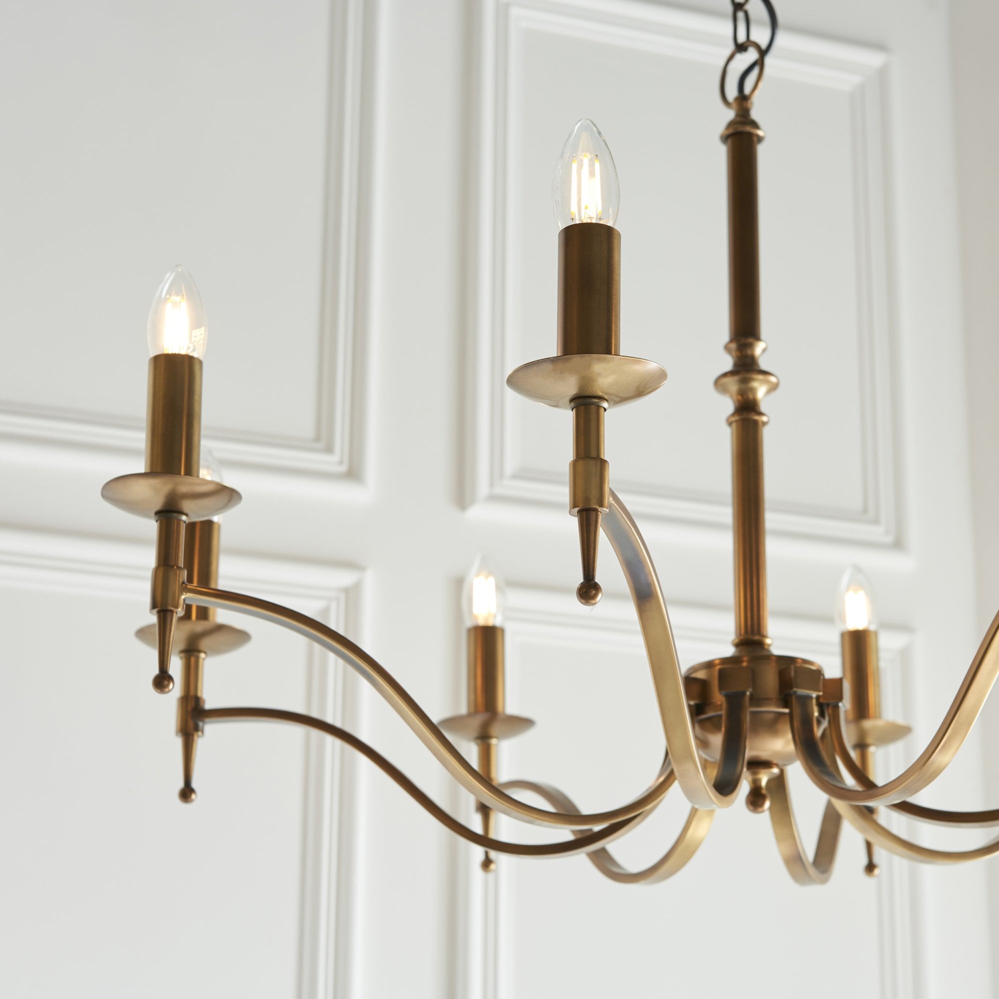 Interiors 1900 Stanford 8 Light Pendant - Antique Brass