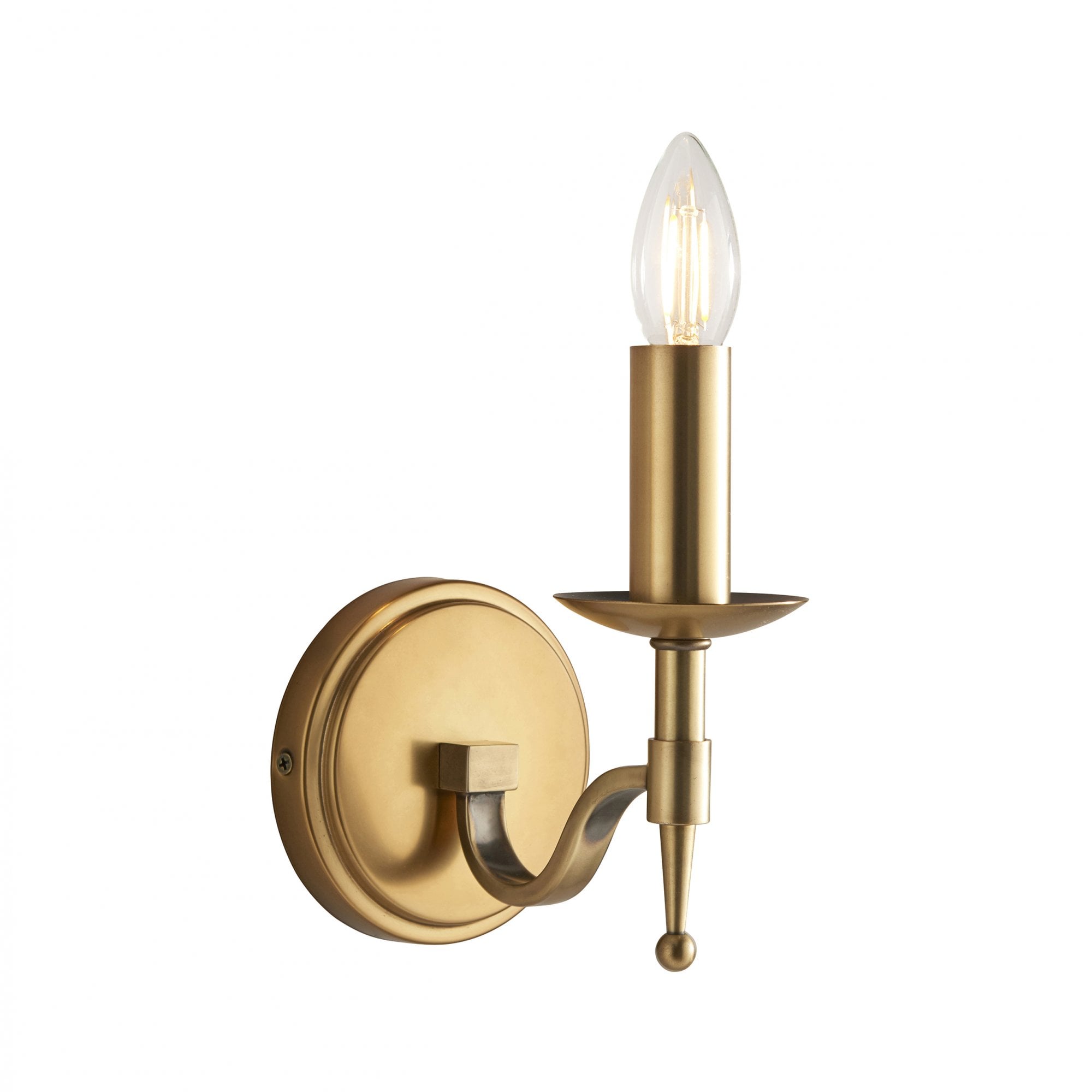 Interiors 1900 Stanford Single Wall Light - Antique Brass