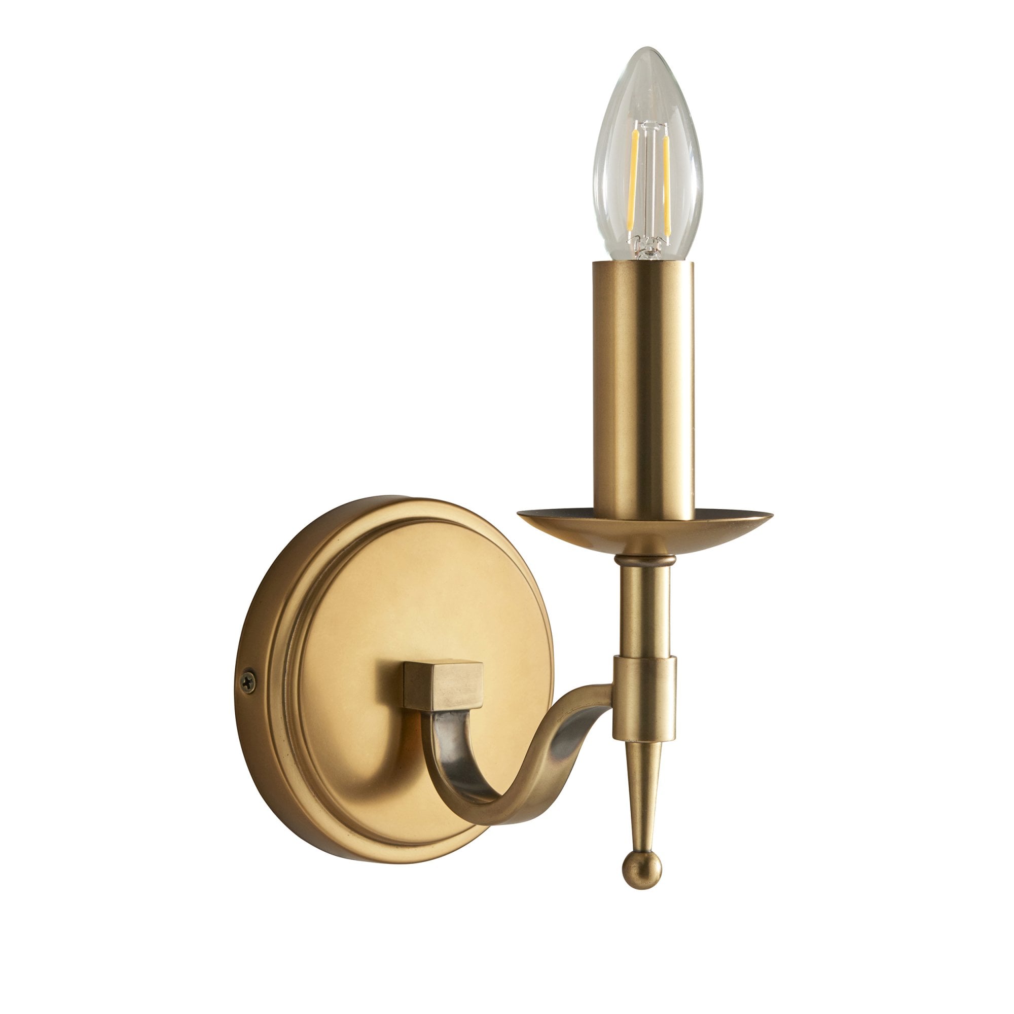 Interiors 1900 Stanford Single Wall Light - Antique Brass