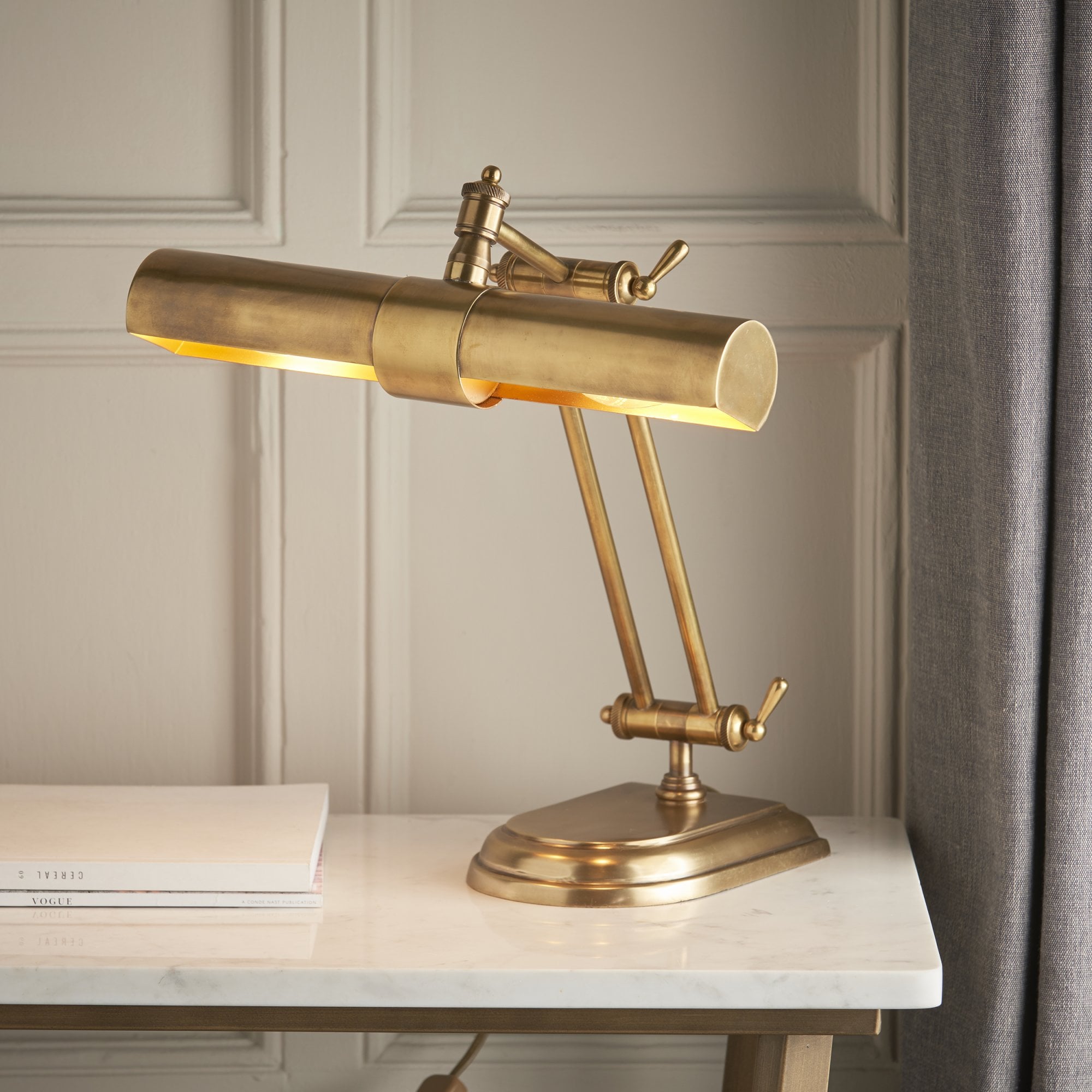 Interiors 1900 Winchester 2 Light Table Lamp - Solid Mellow Brass