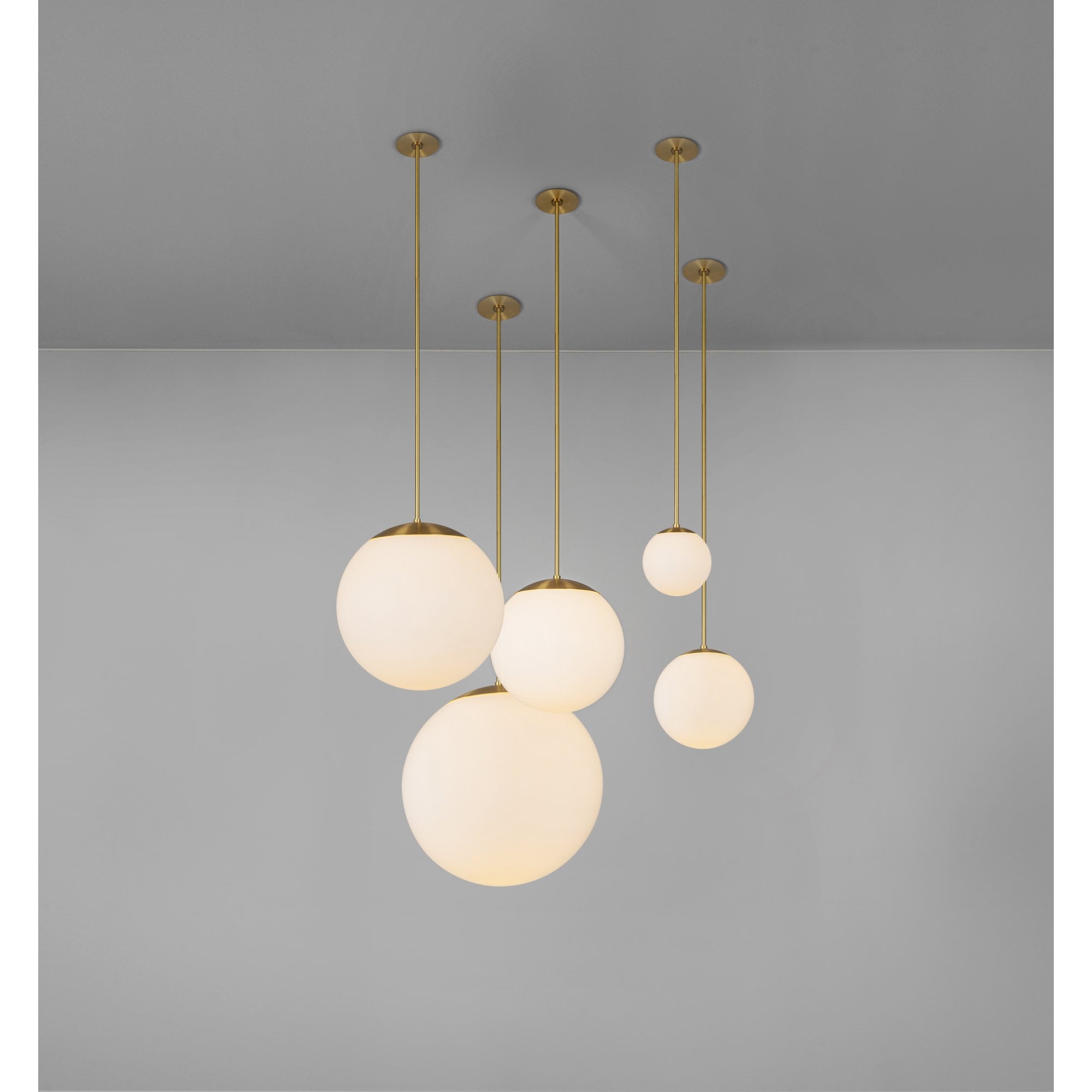 Schwung Glass Globe Opal Single Pendant - Opal Glass