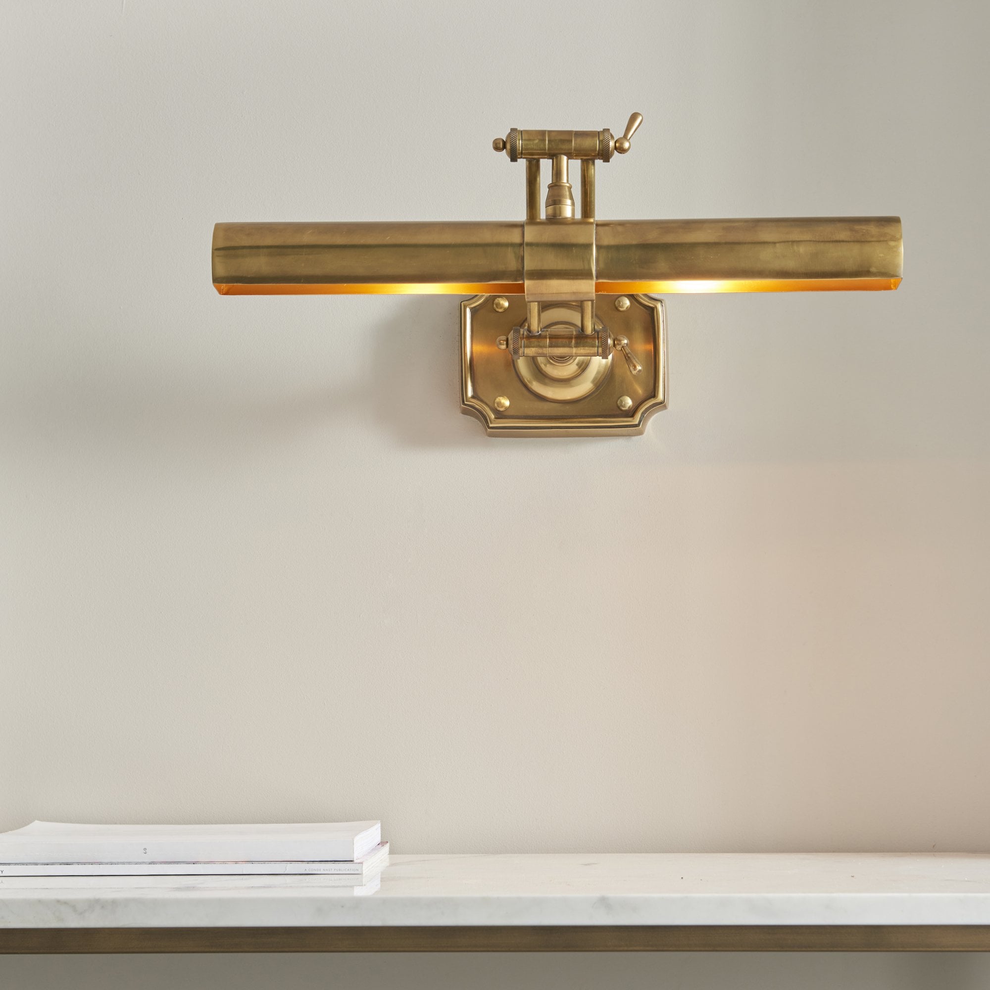 Interiors 1900 Winchester 20" 2 Light Wall Light - Solid Mellow Brass