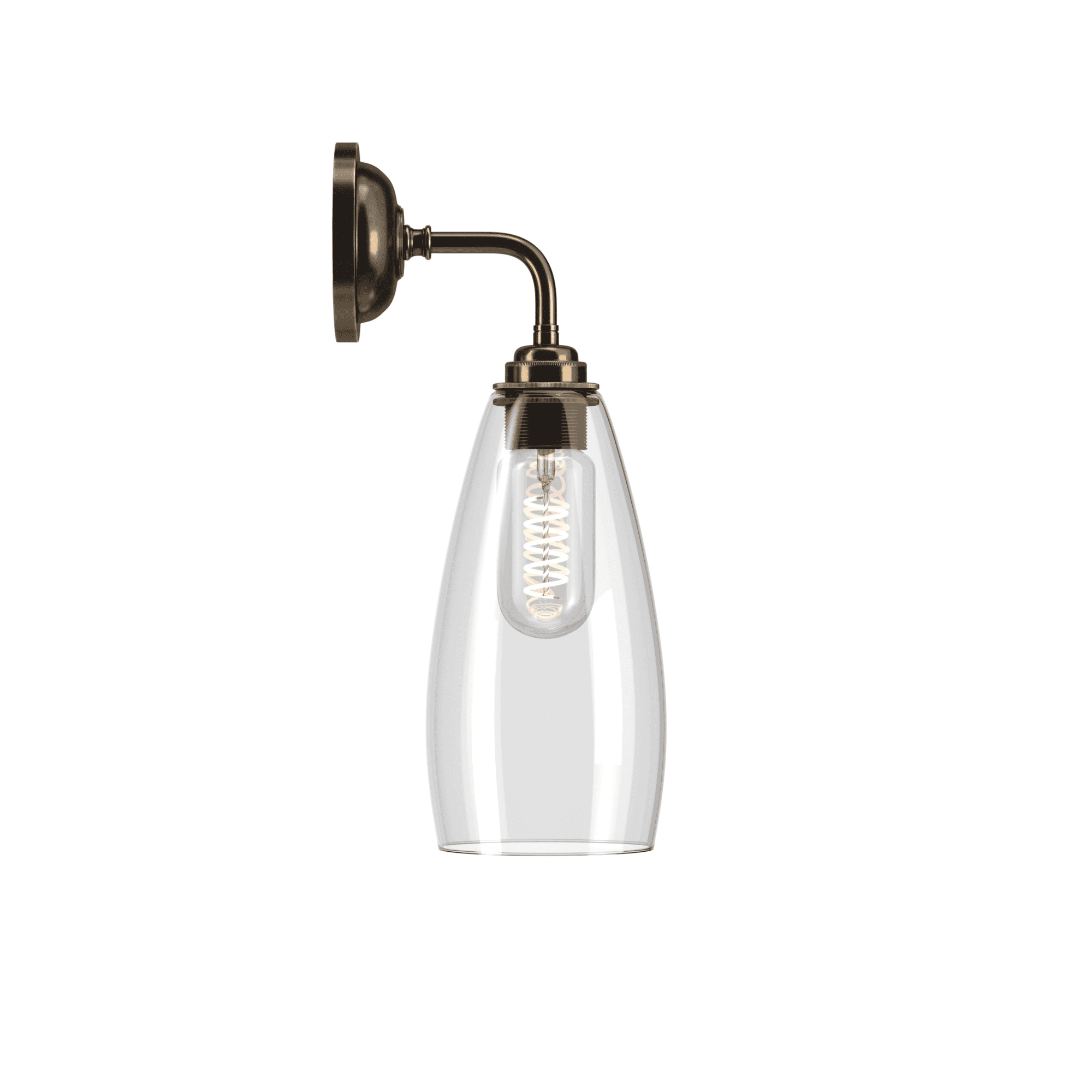 Fritz Fryer Upton Contemporary Medium Wall Light - Clear Glass (Various Colour Options)