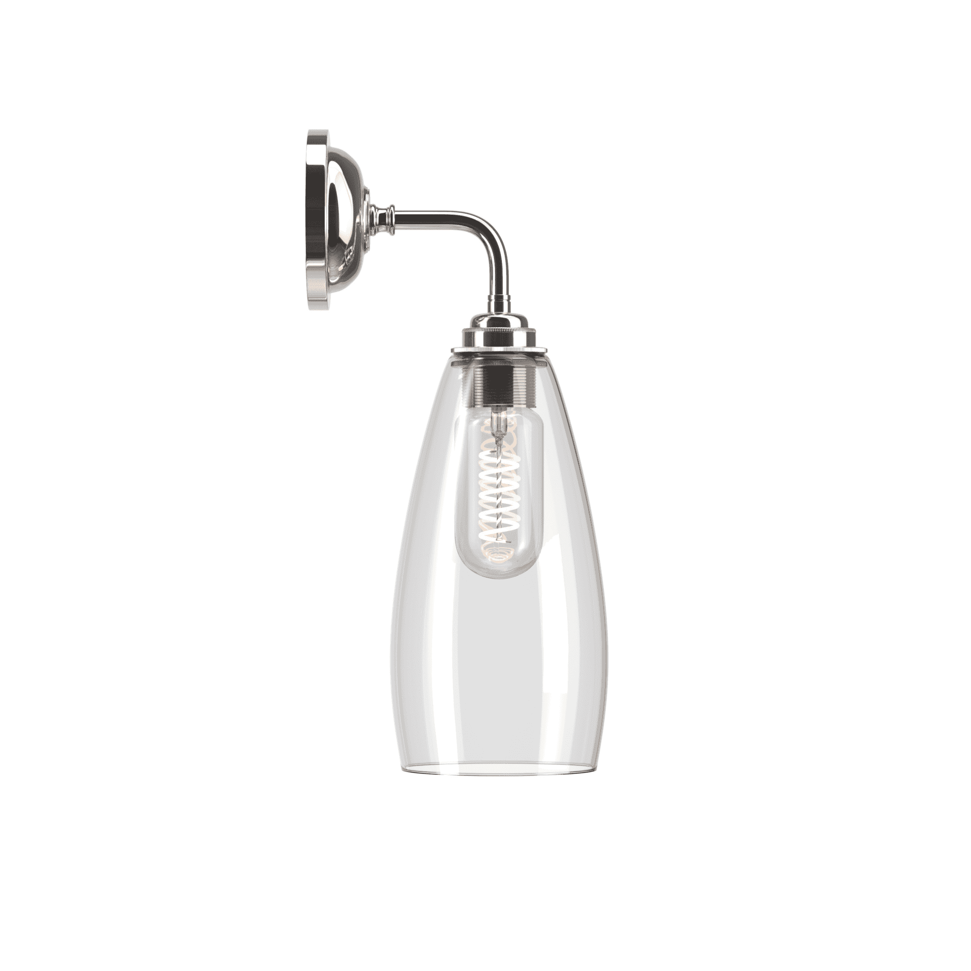 Fritz Fryer Upton Contemporary Medium Wall Light - Clear Glass (Various Colour Options)