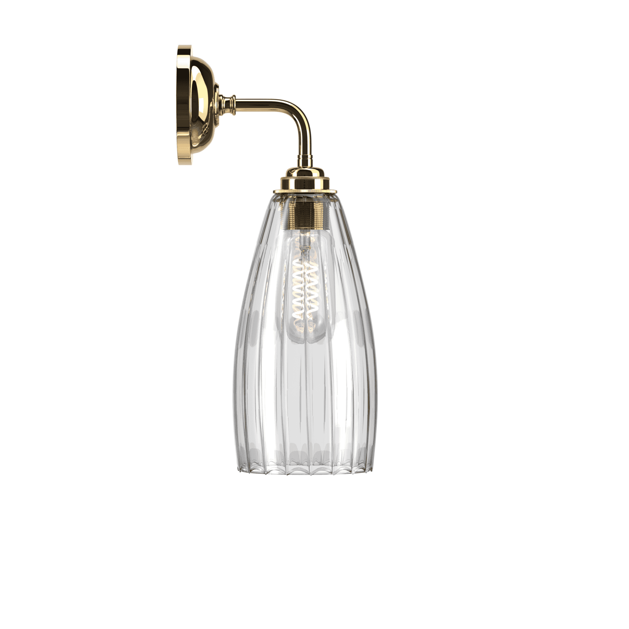 Fritz Fryer Upton Contemporary Medium Wall Light - Ribbed Glass (Various Colour Options)