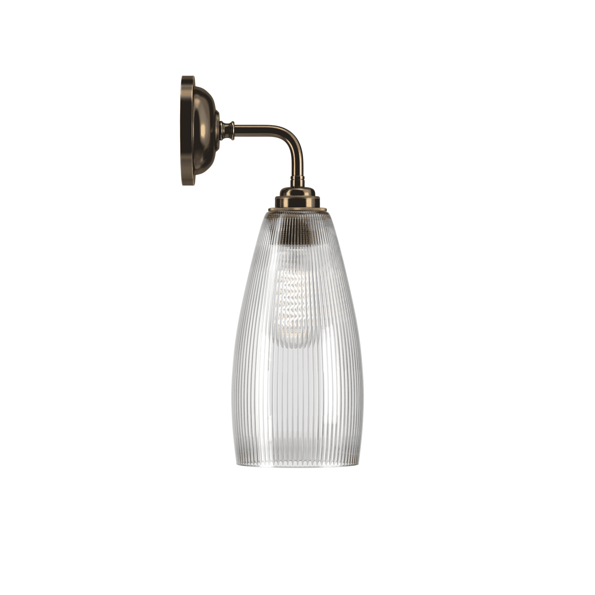 Fritz Fryer Upton Contemporary Medium Wall Light - Skinny Ribbed Glass (Various Colour Options)
