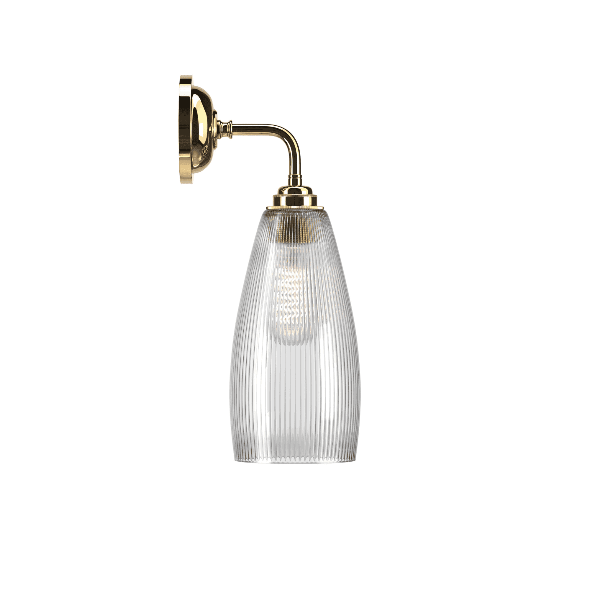 Fritz Fryer Upton Contemporary Medium Wall Light - Skinny Ribbed Glass (Various Colour Options)