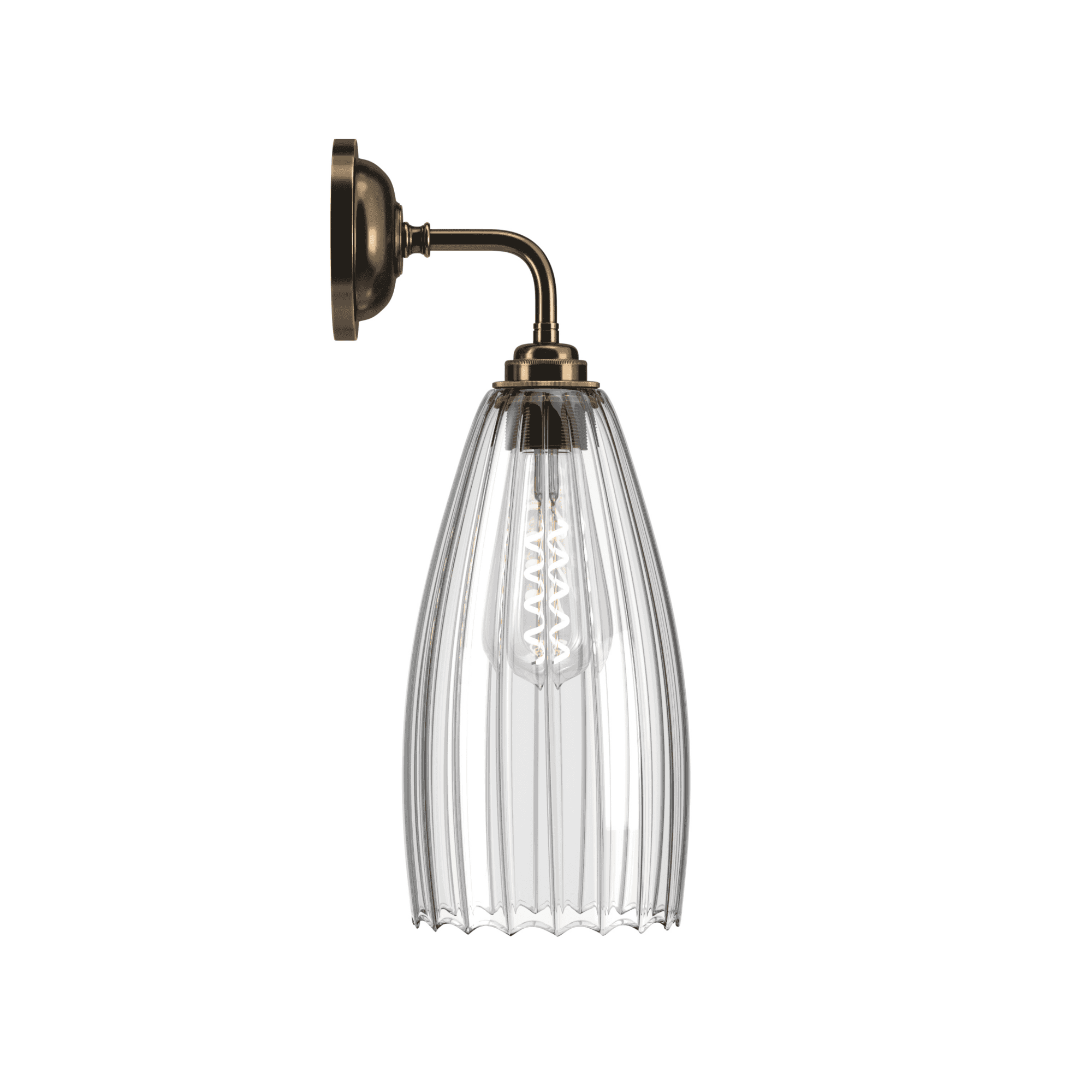 Fritz Fryer Upton Contemporary Large Wall Light - Ribbed Glass (Various Colour Options)