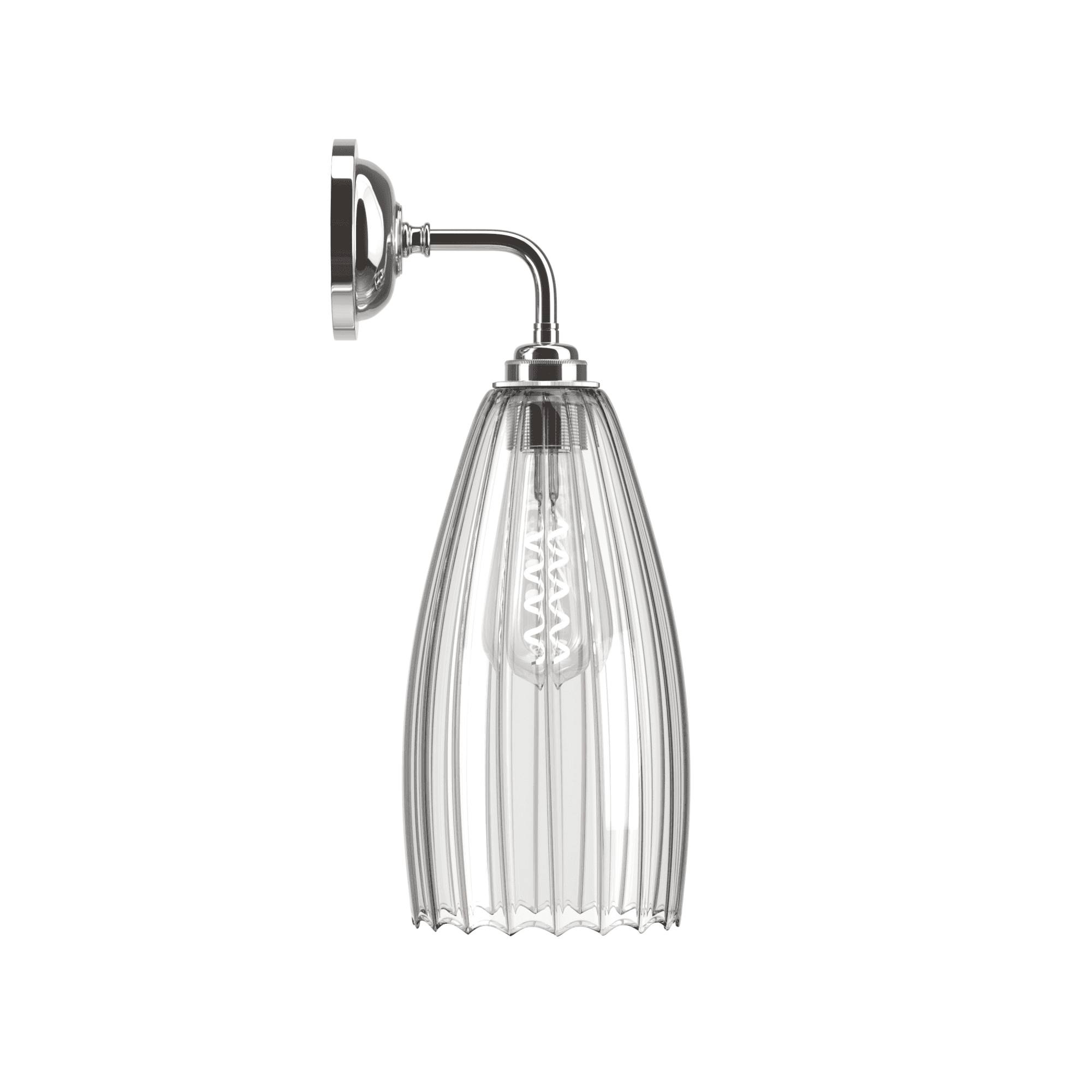 Fritz Fryer Upton Contemporary Large Wall Light - Ribbed Glass (Various Colour Options)