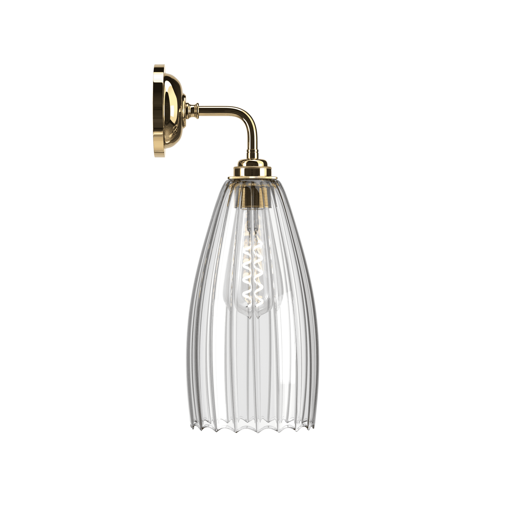 Fritz Fryer Upton Contemporary Large Wall Light - Ribbed Glass (Various Colour Options)