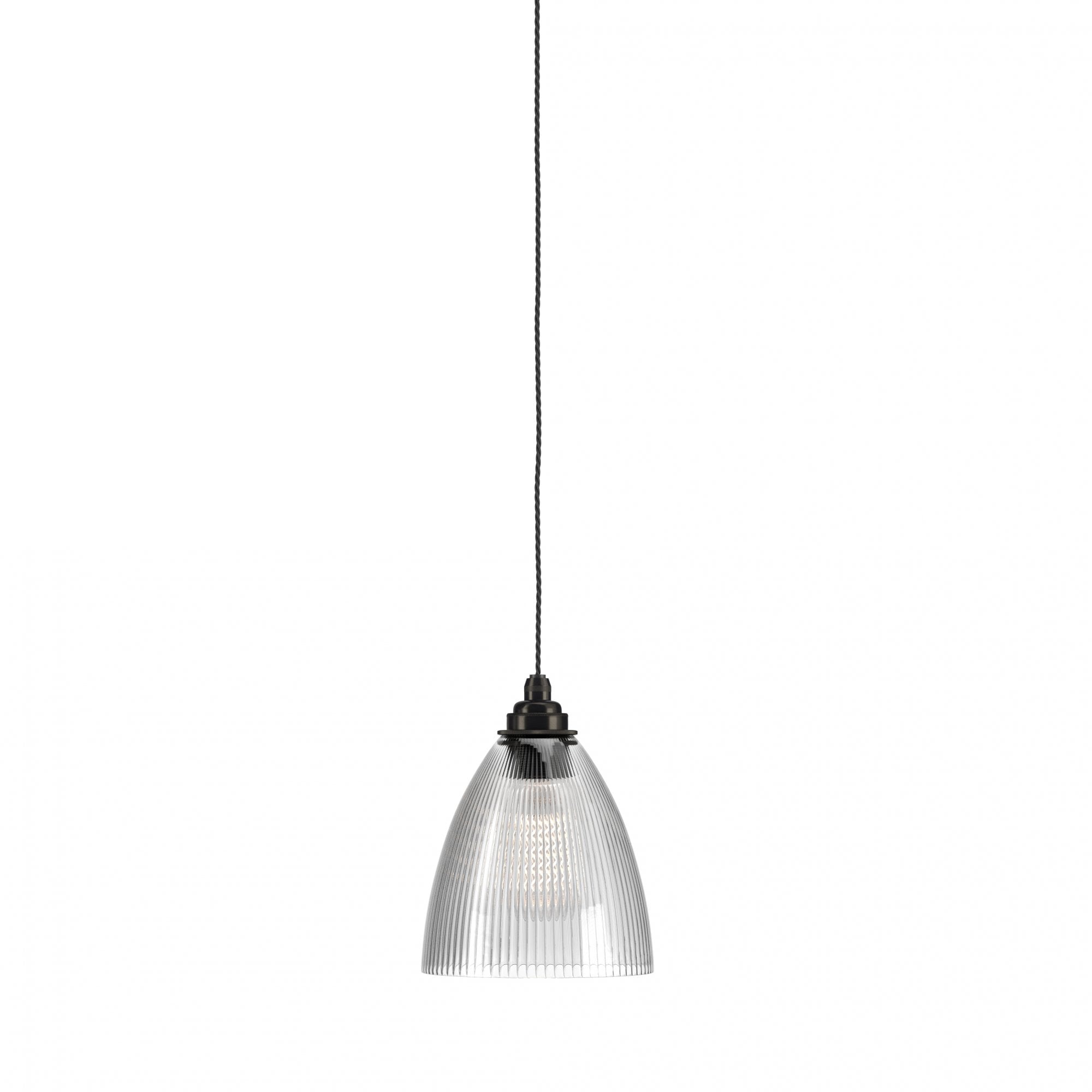 Fritz Fryer Ledbury Skinny Ribbed Glass Pendant Light - Medium (Various Colour Options)