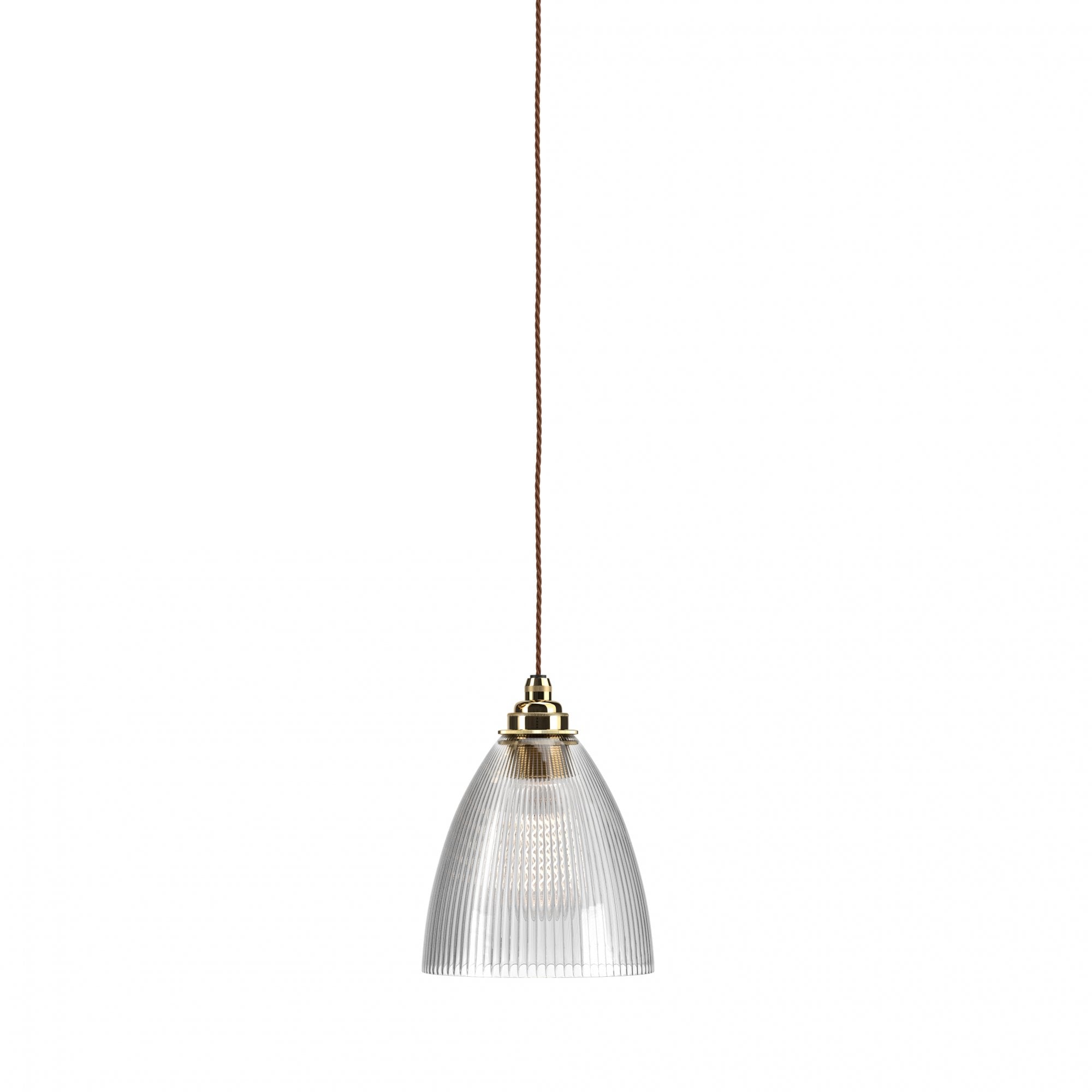 Fritz Fryer Ledbury Skinny Ribbed Glass Pendant Light - Medium (Various Colour Options)
