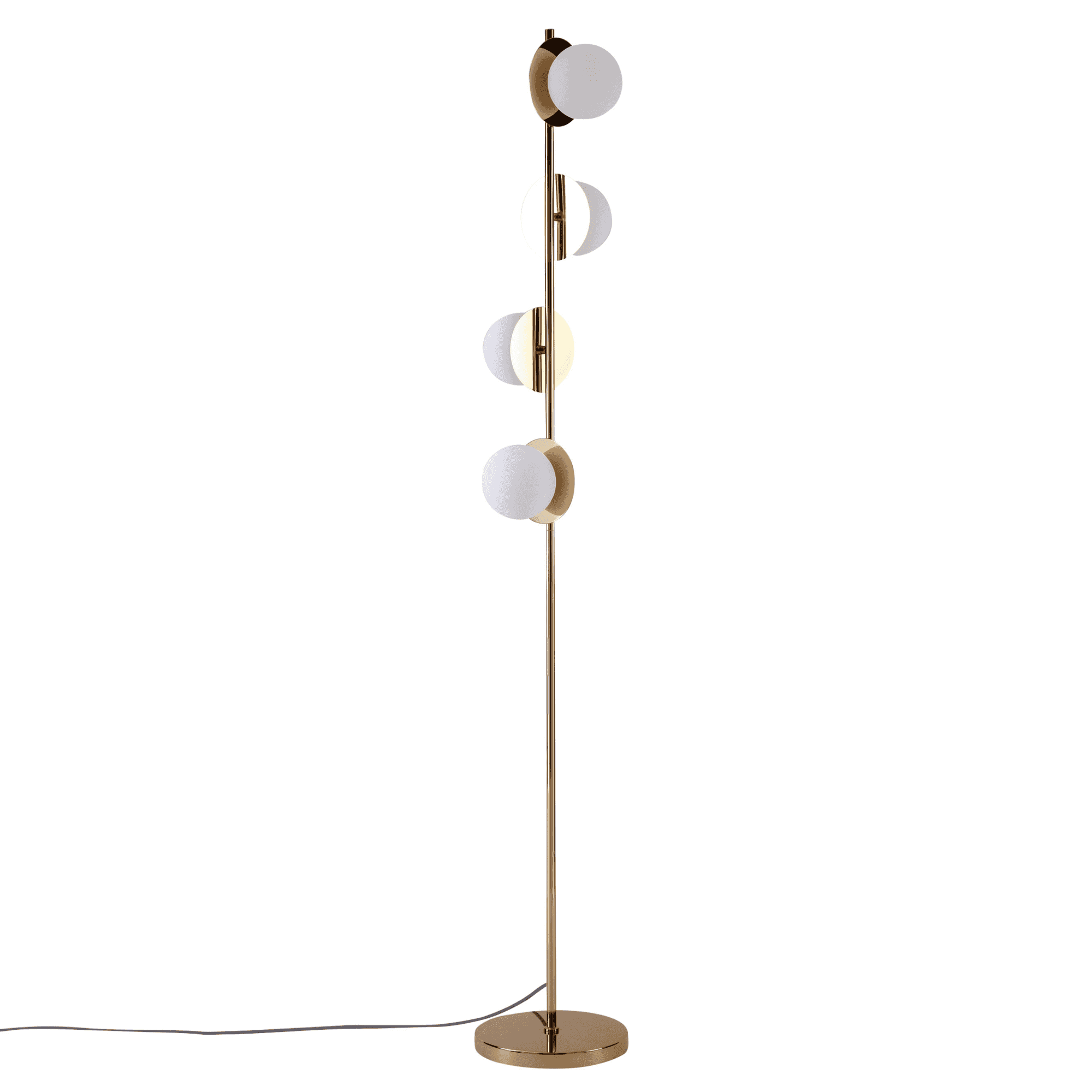 houseof. Opal Disk Floor Lamp - Brass