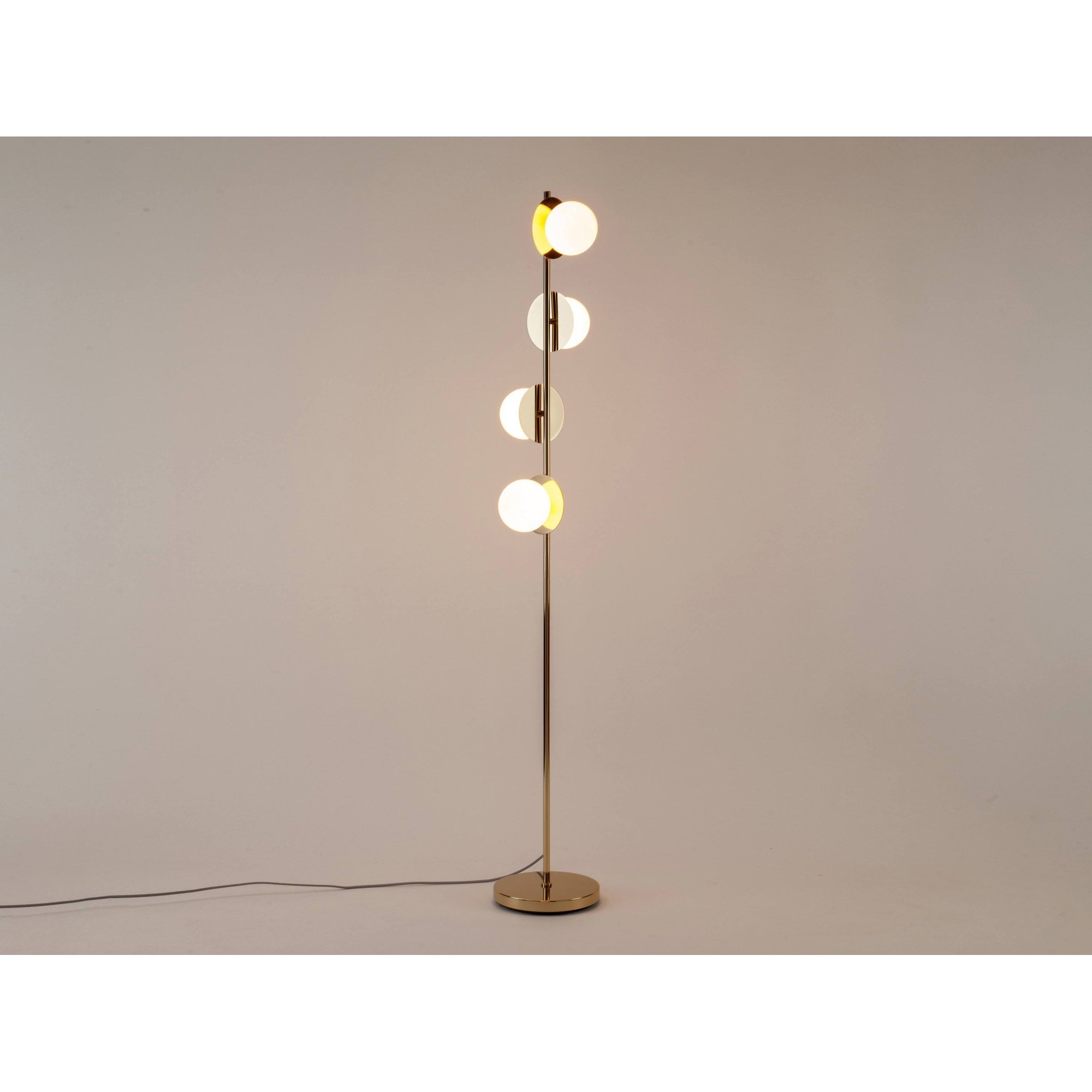 houseof. Opal Disk Floor Lamp - Brass