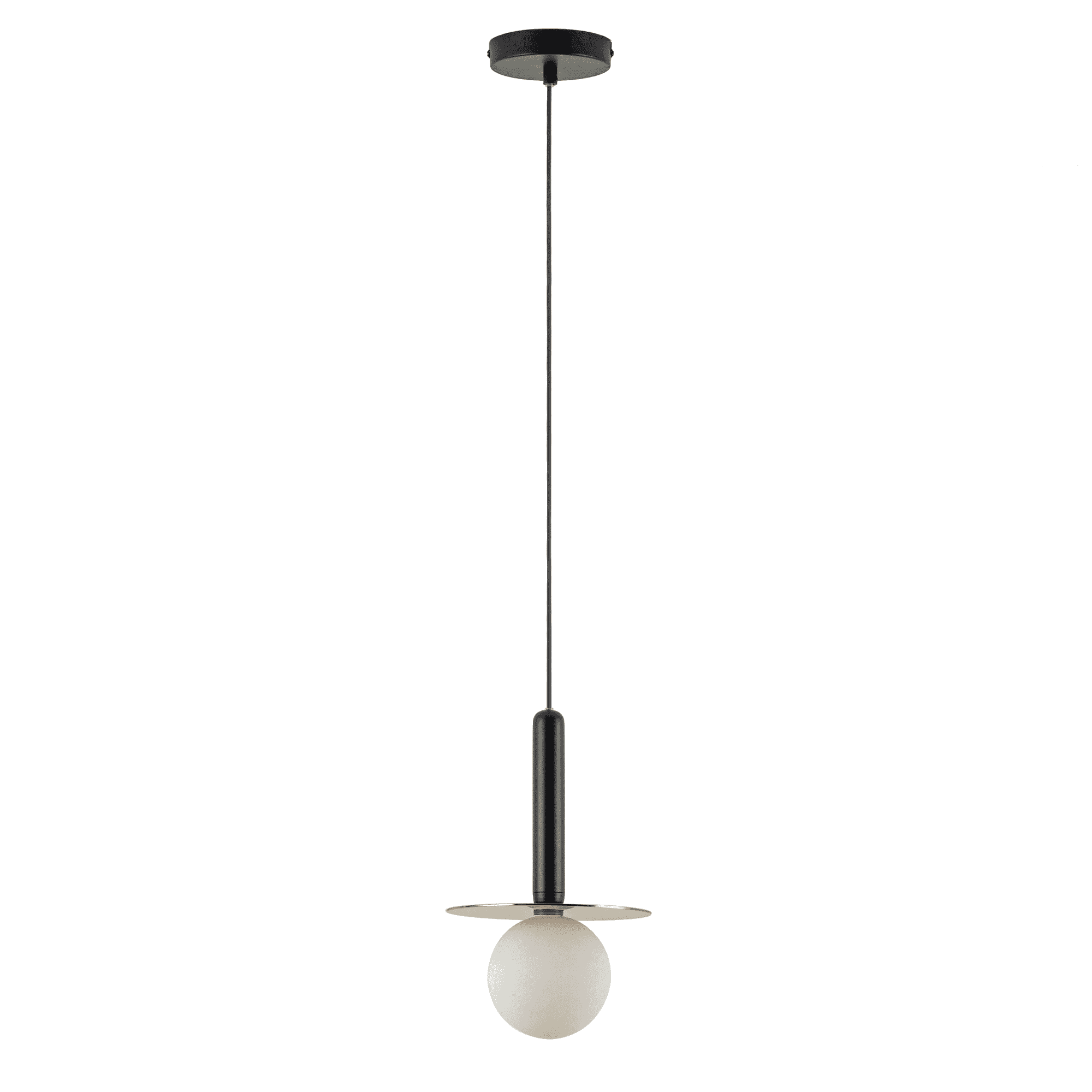 houseof. Plate Pendant Ceiling Light - Charcoal & Brass