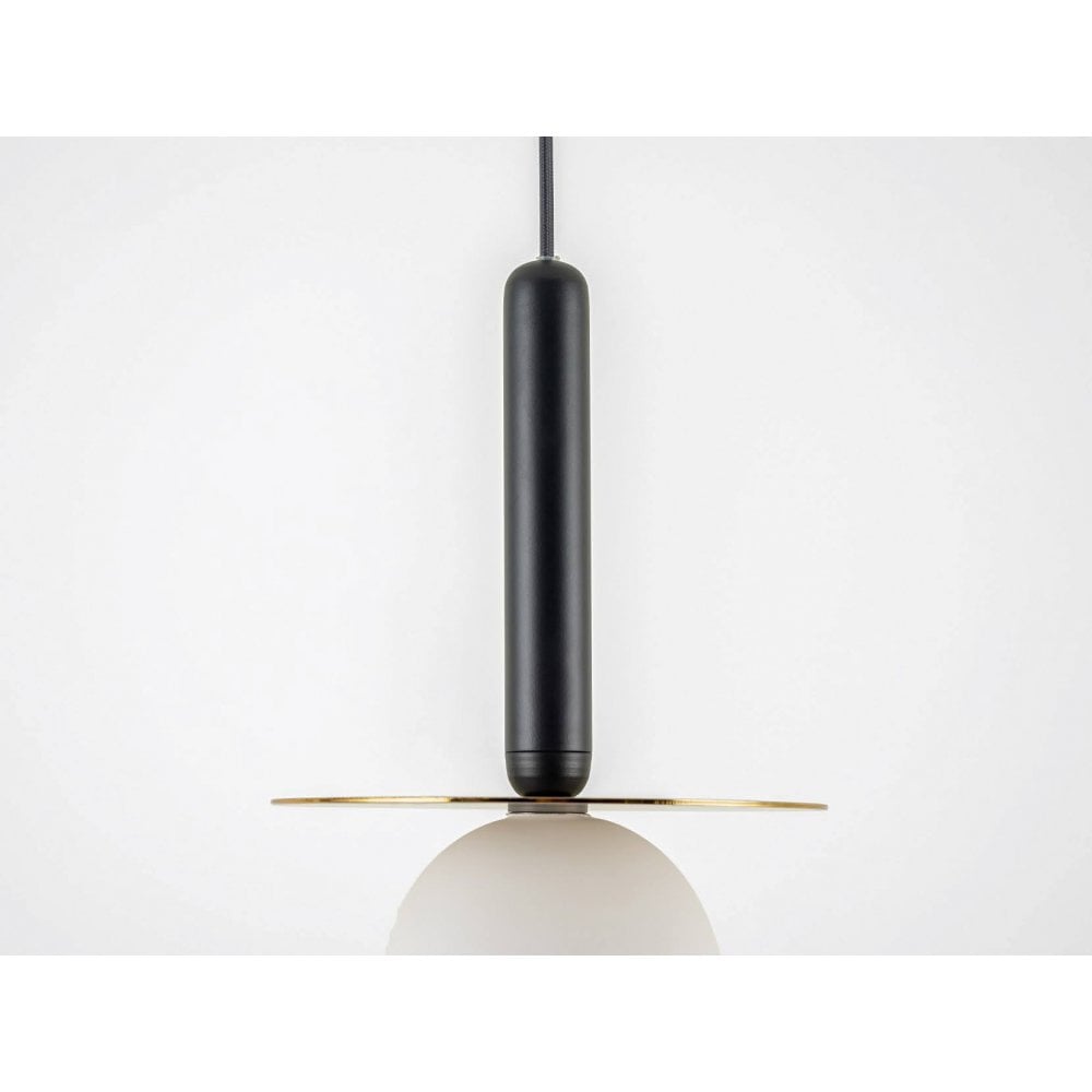houseof. Plate Pendant Ceiling Light - Charcoal & Brass