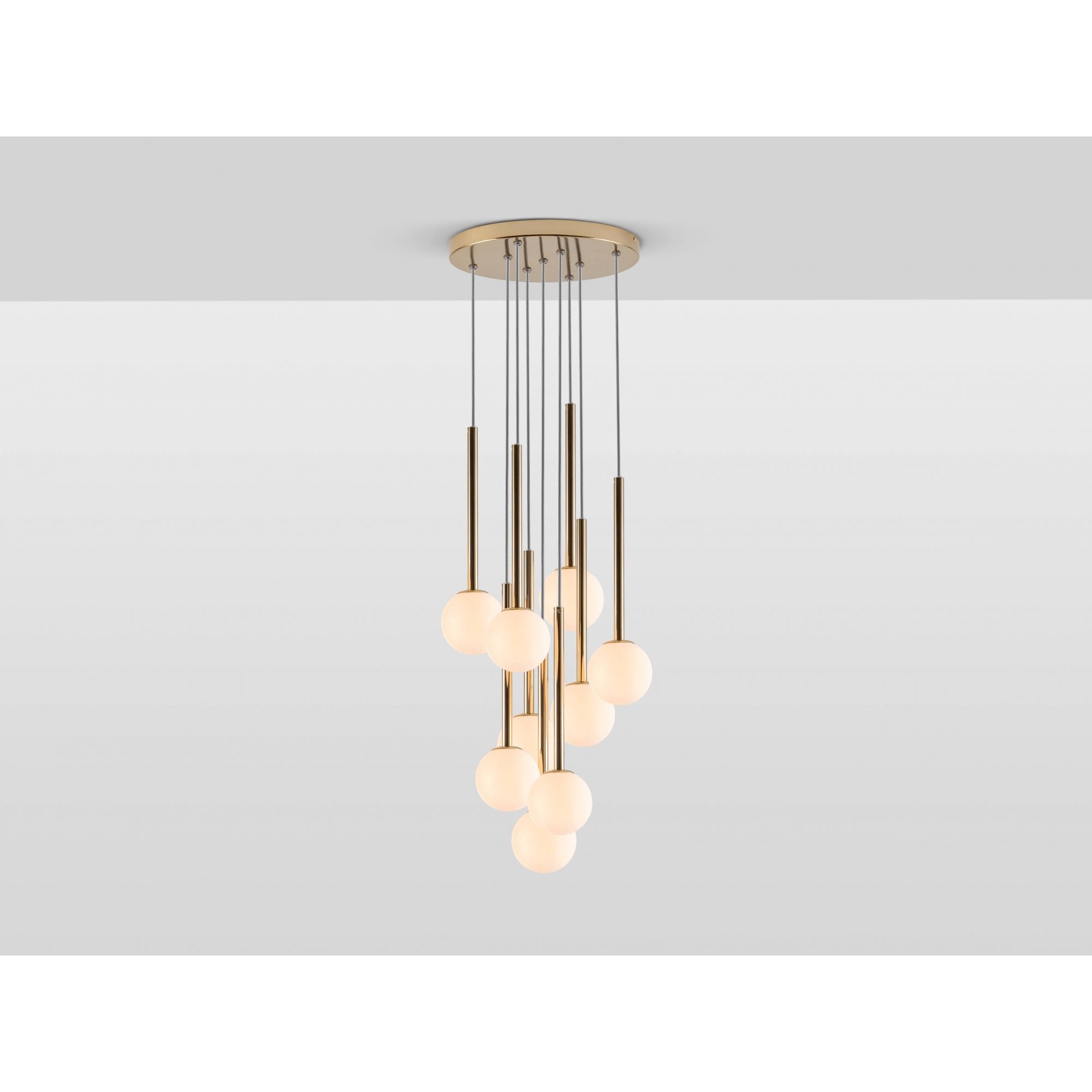 houseof. Opal Ball Cluster Ceiling Light - Brass