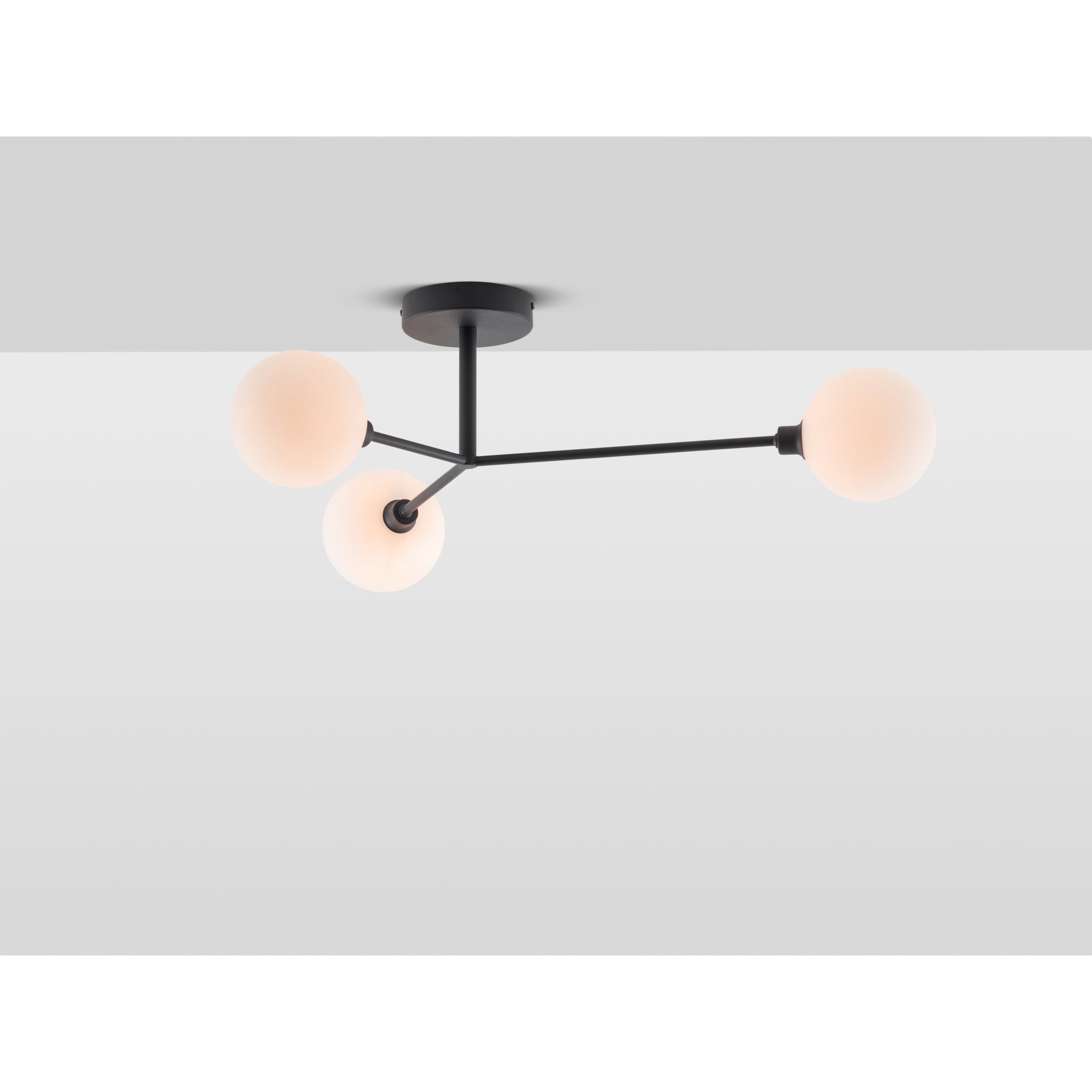 houseof. Flush 3 Light Ceiling Light - Charcoal