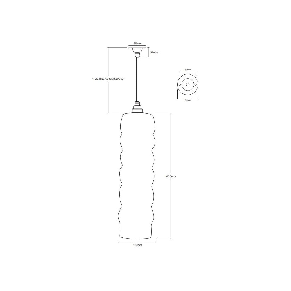 Leverint Piccadilly Twist Large Pendant - Clear Glass