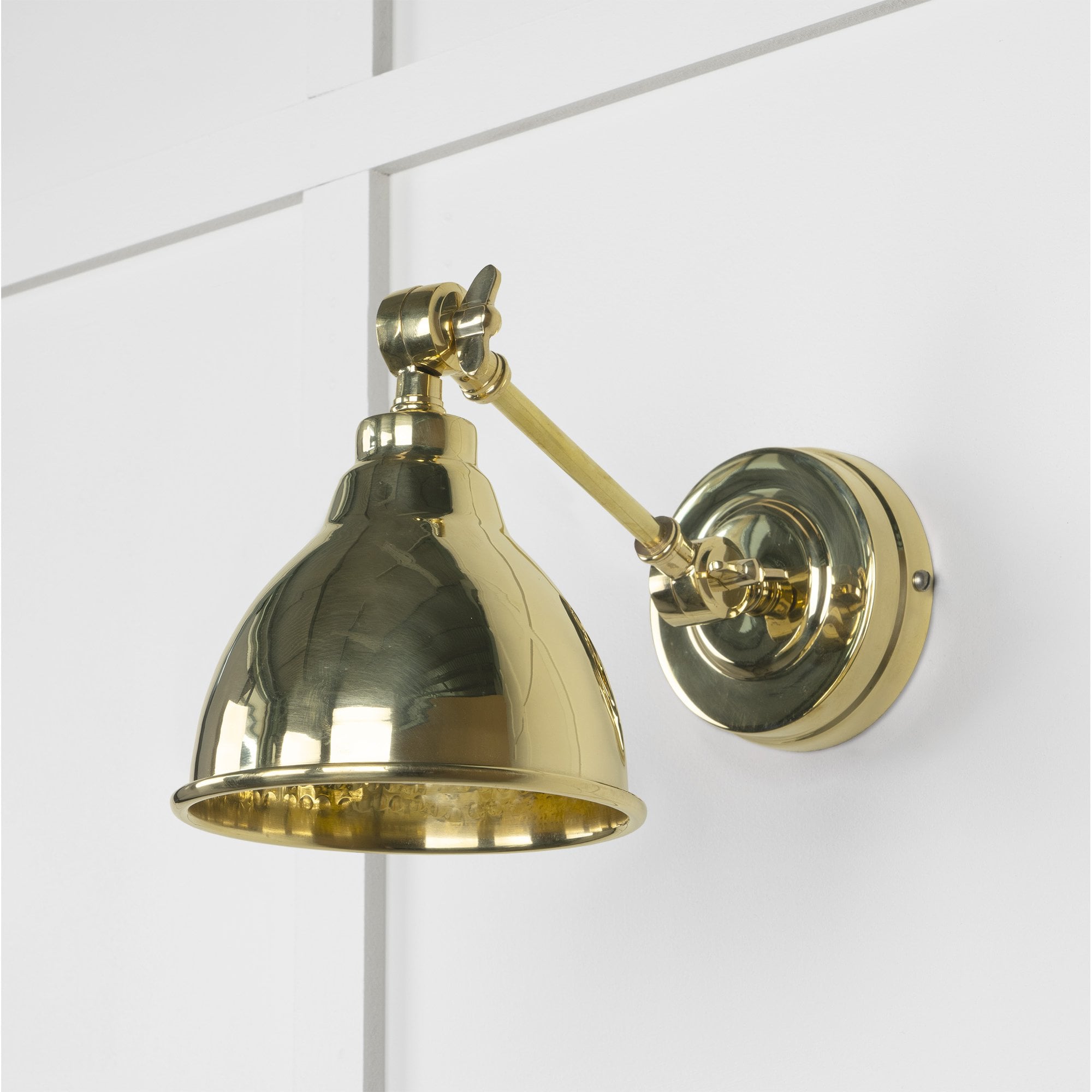 From The Anvil Hammered Brass Brindley Wall Light