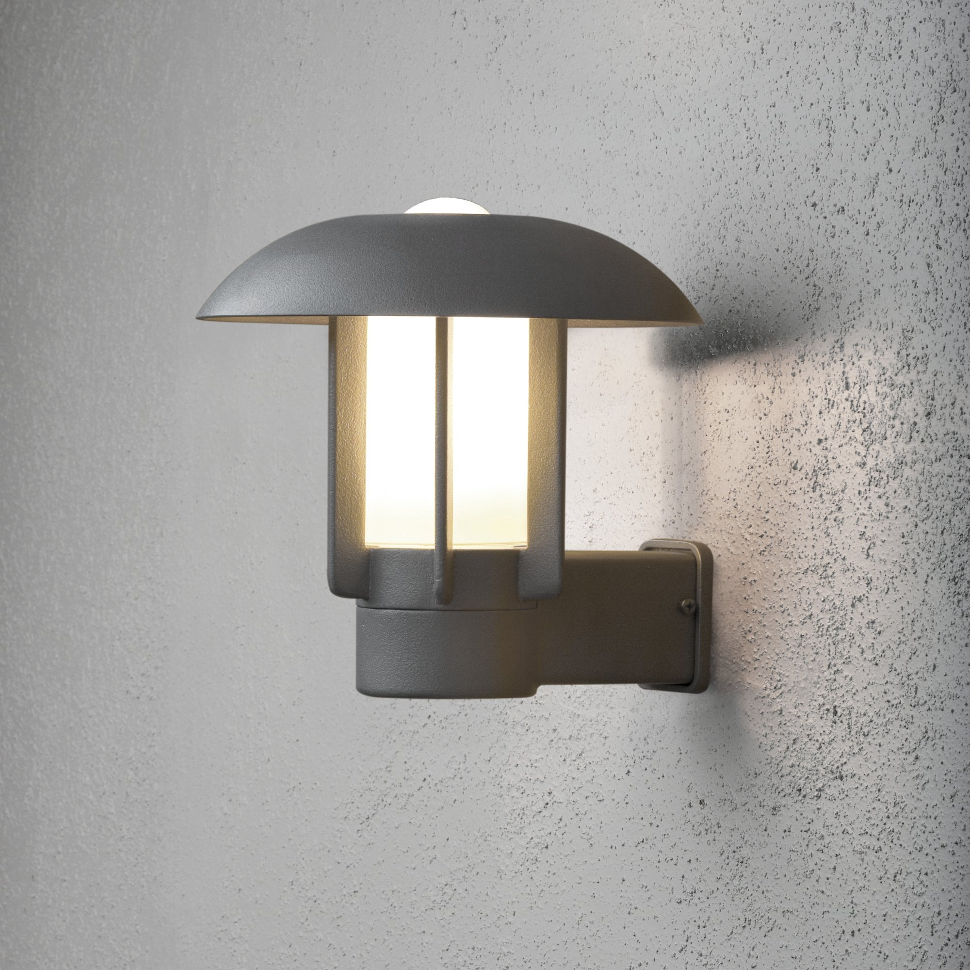 Konstsmide Heimdal Wall Light - Grey with Opal Glass