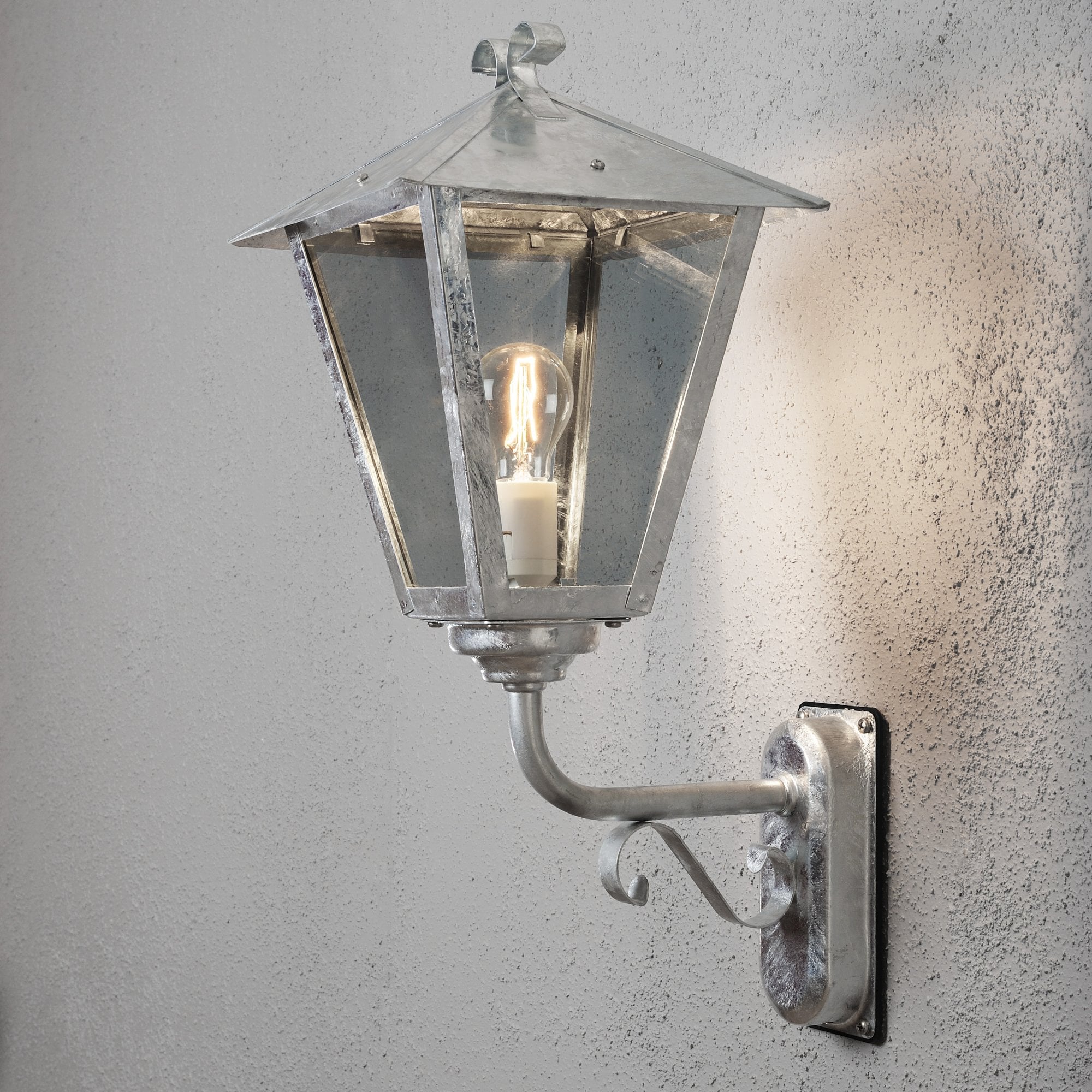 Konstsmide Benu Large Up Wall Light - Galvanised