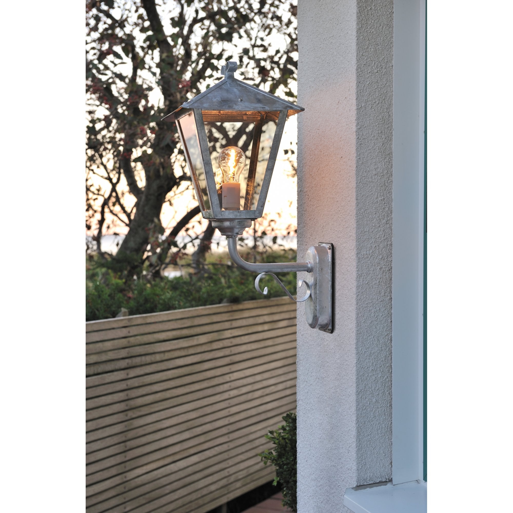 Konstsmide Benu Large Up Wall Light - Galvanised