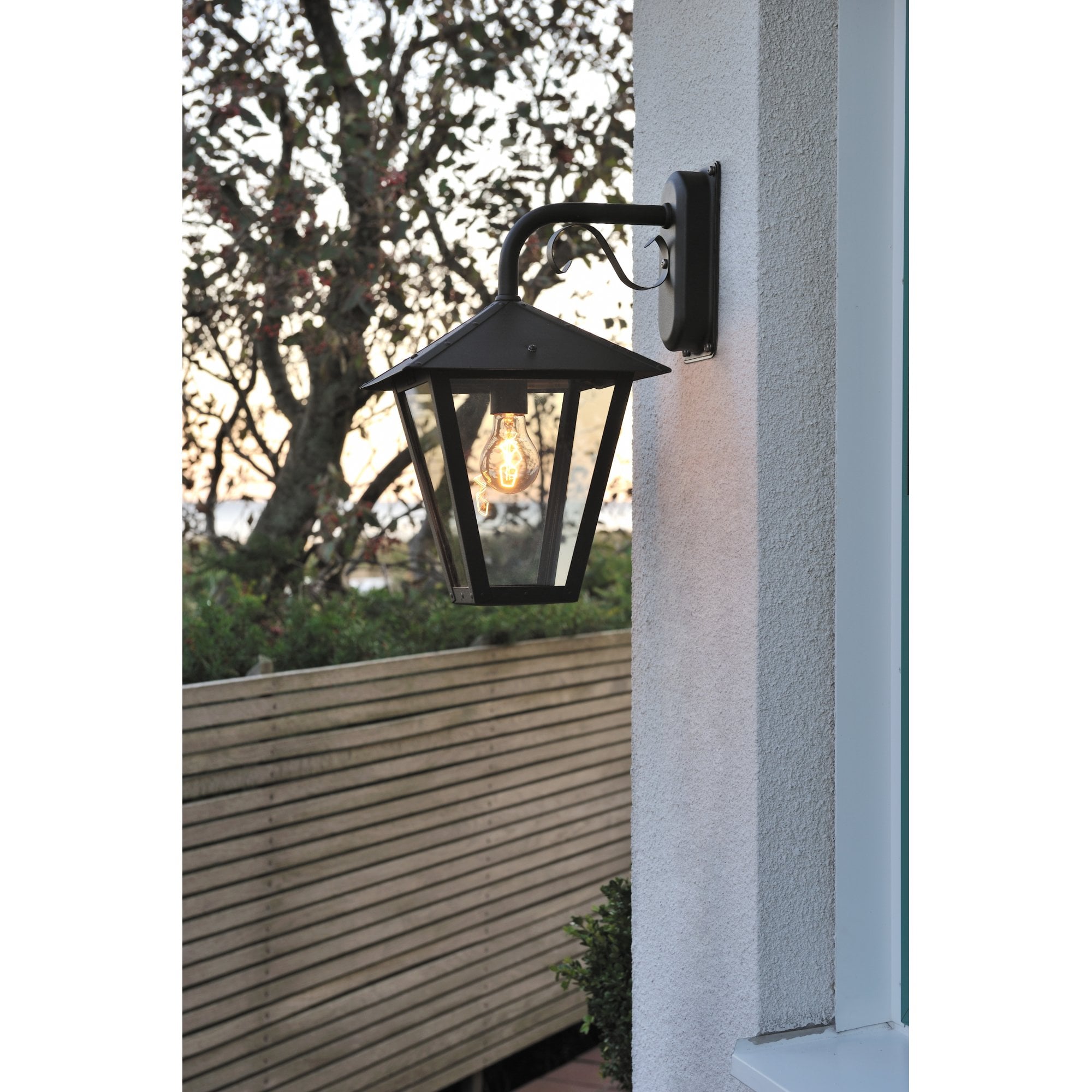 Konstsmide Benu Down Wall Light - Matt Black