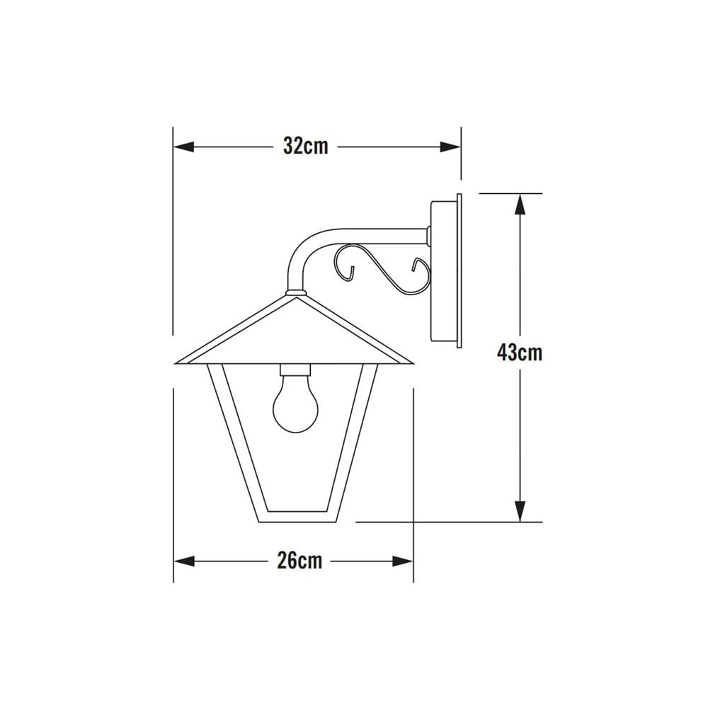 Konstsmide Benu Down Wall Light - Matt Black