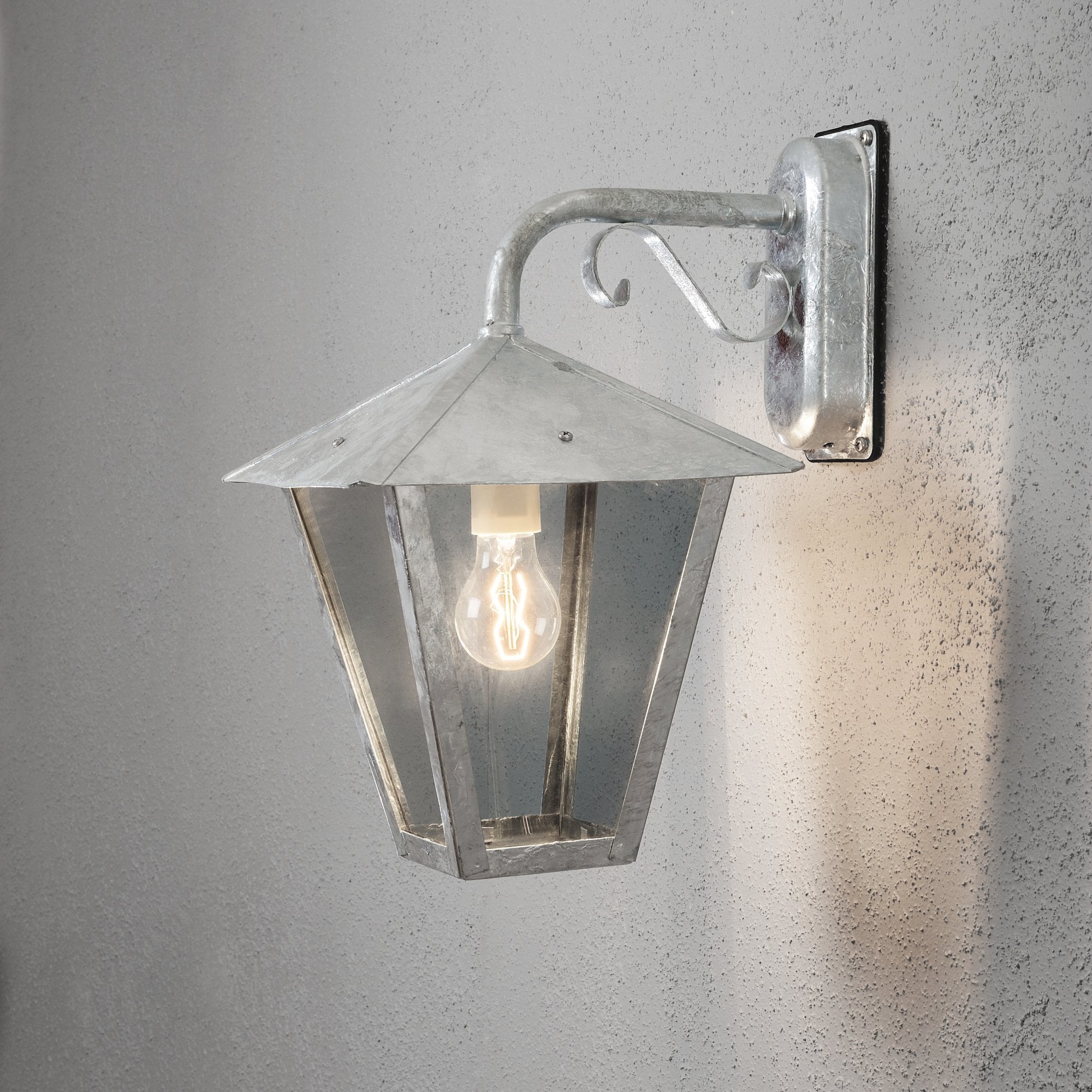 Konstsmide Benu Down Wall Light - Galvanised