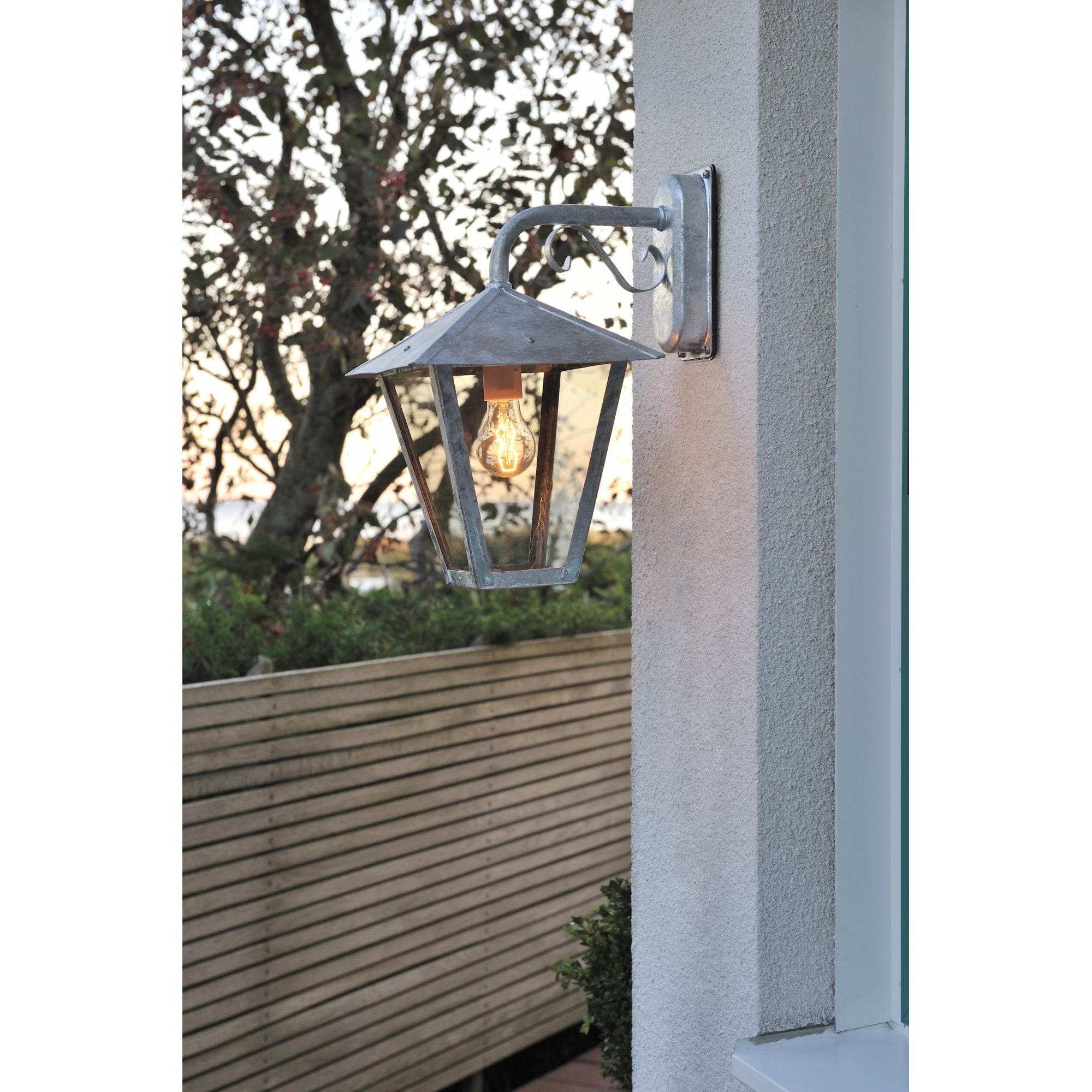 Konstsmide Benu Down Wall Light - Galvanised