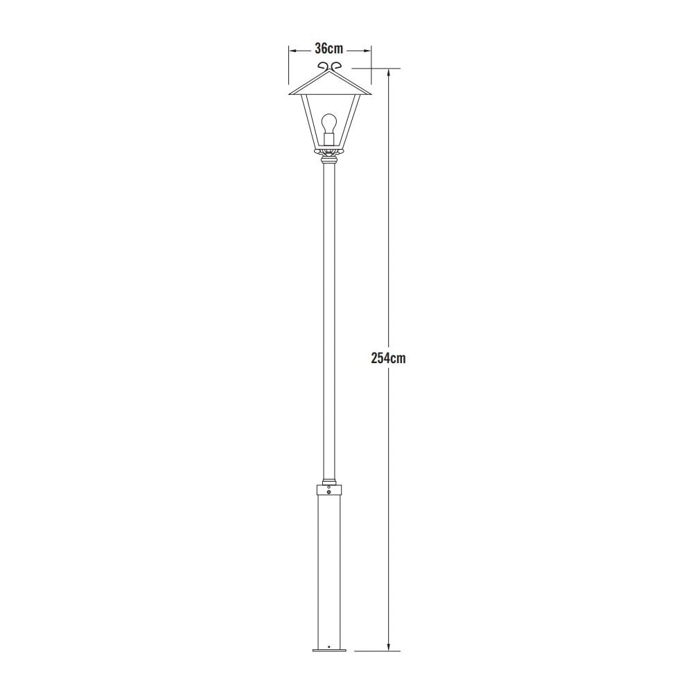 Konstsmide Benu Lampost (With Taurus Column) - Galvanised