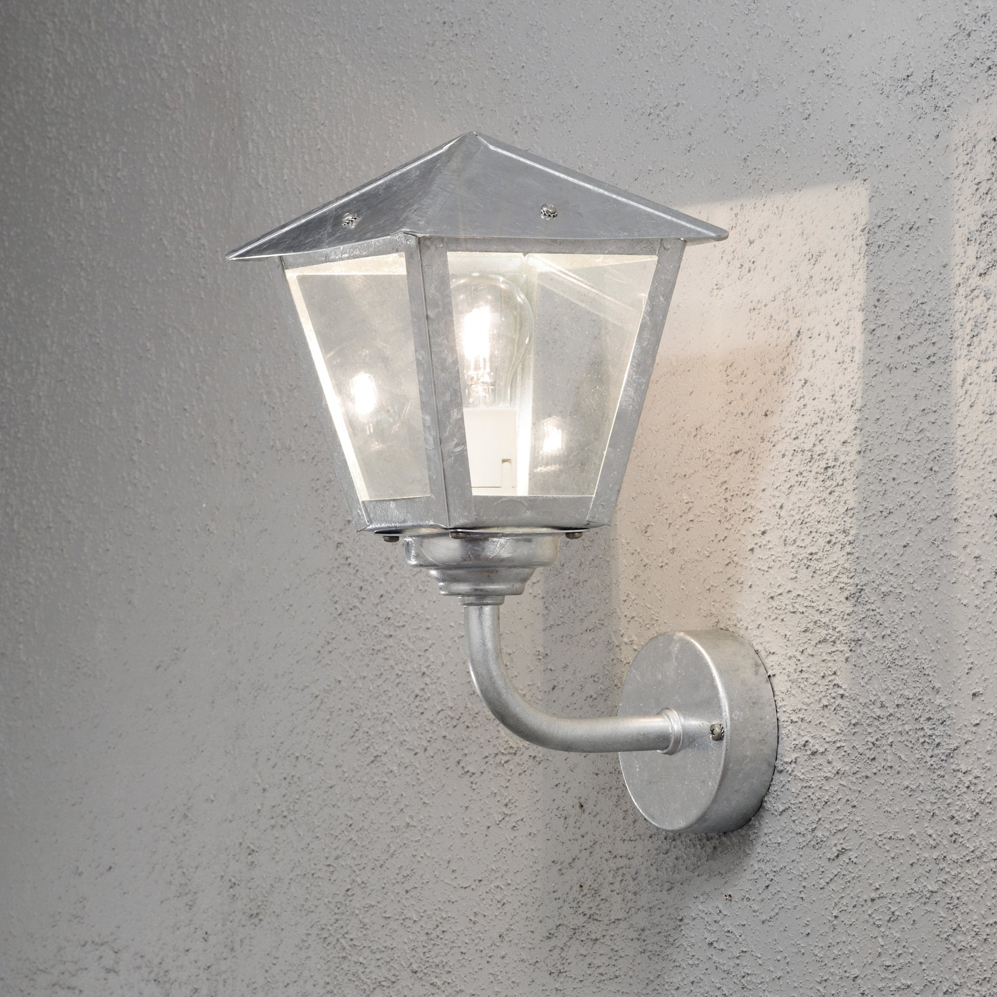 Konstsmide Benu Small Up Wall Light - Galvanised