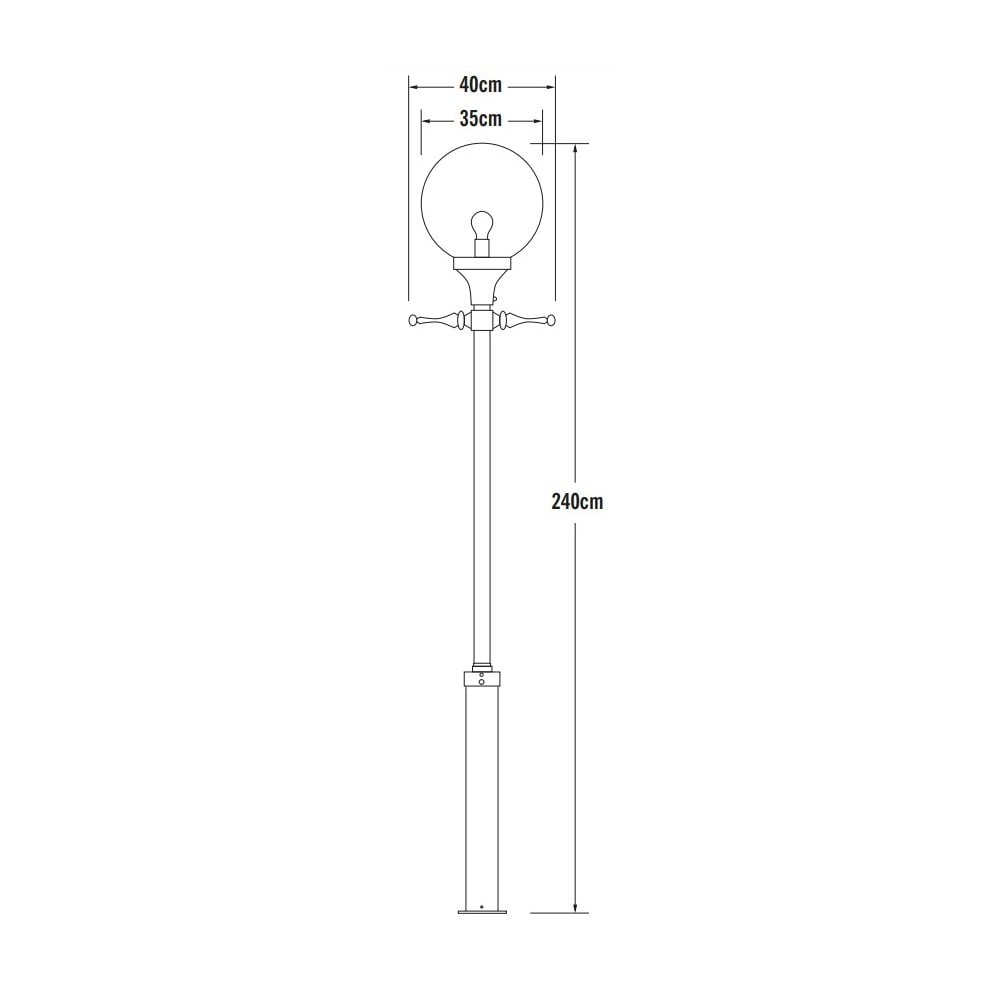 Konstsmide Orion Lampost (With Taurus Pole and Ladder Bracket) - Matt Black