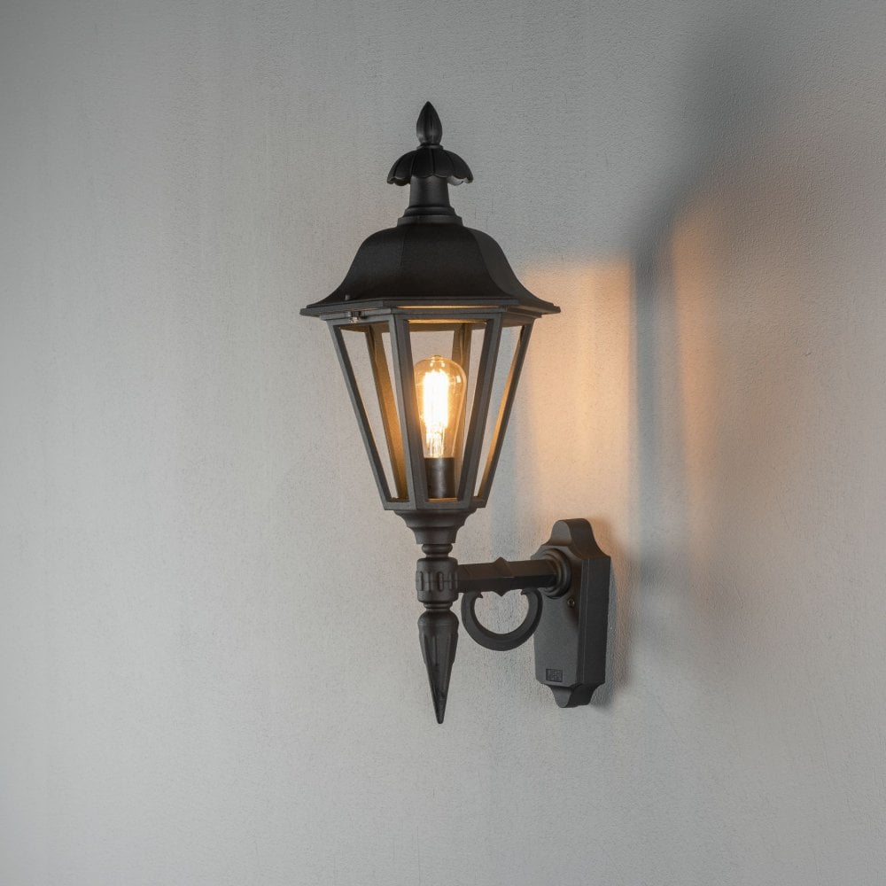 Konstsmide Pallas Large Up Wall Light - Matt Black