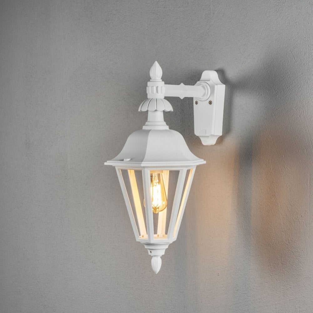 Konstsmide Pallas Large Down Wall Light - Matt White